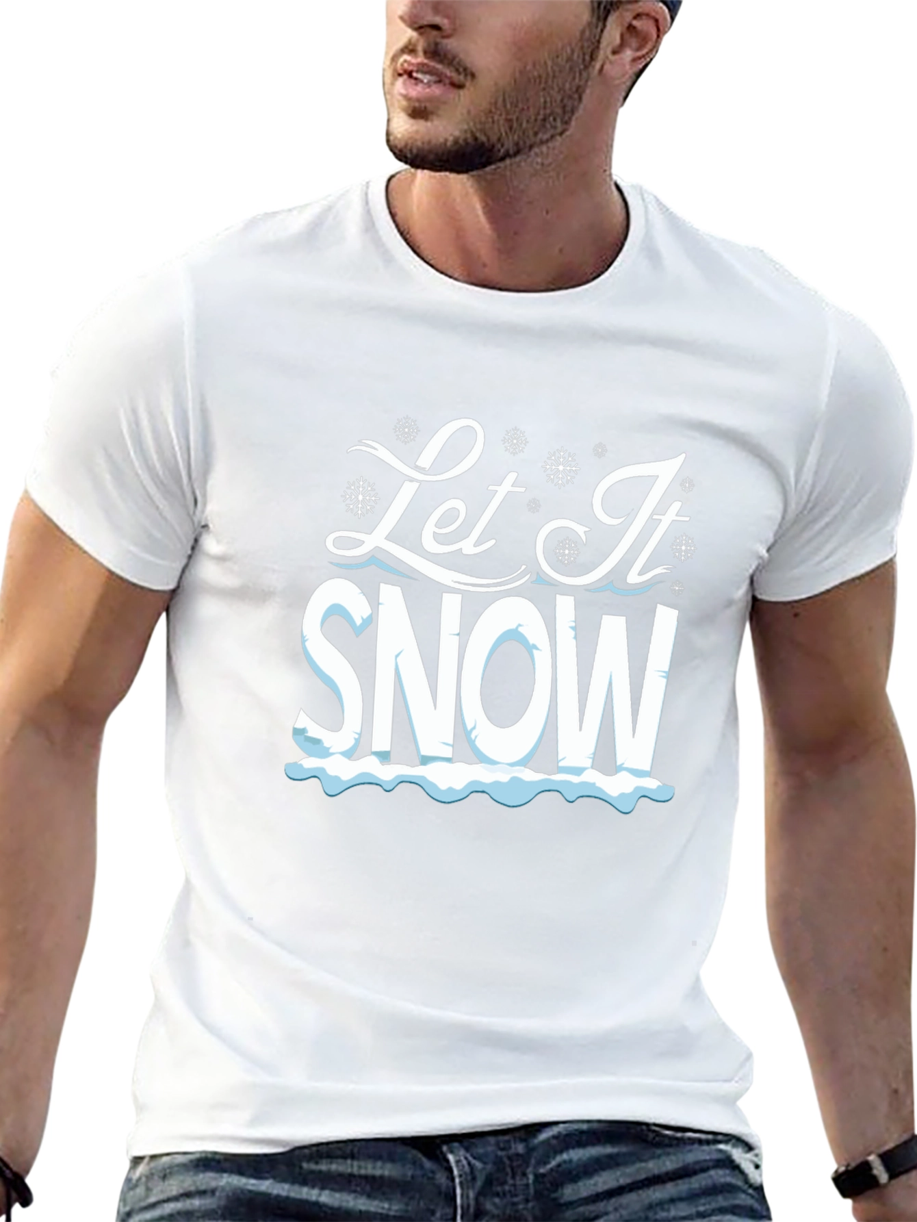 Let It Snow Graphic Tee - Black Cotton