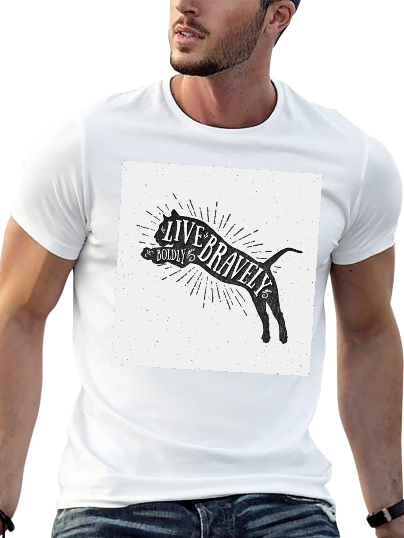 Live Bravely Boldly T-Shirt - Black Crew Neck