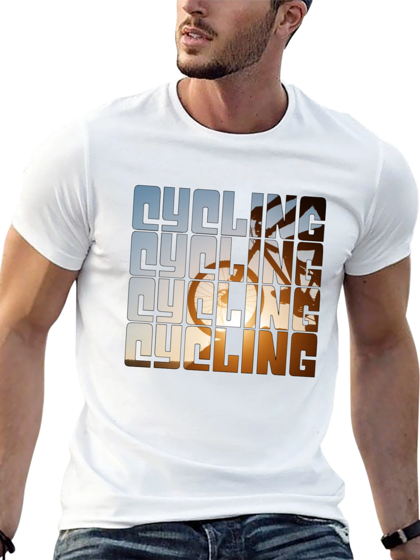 Cycling Graphic Tee - Black Cotton Blend