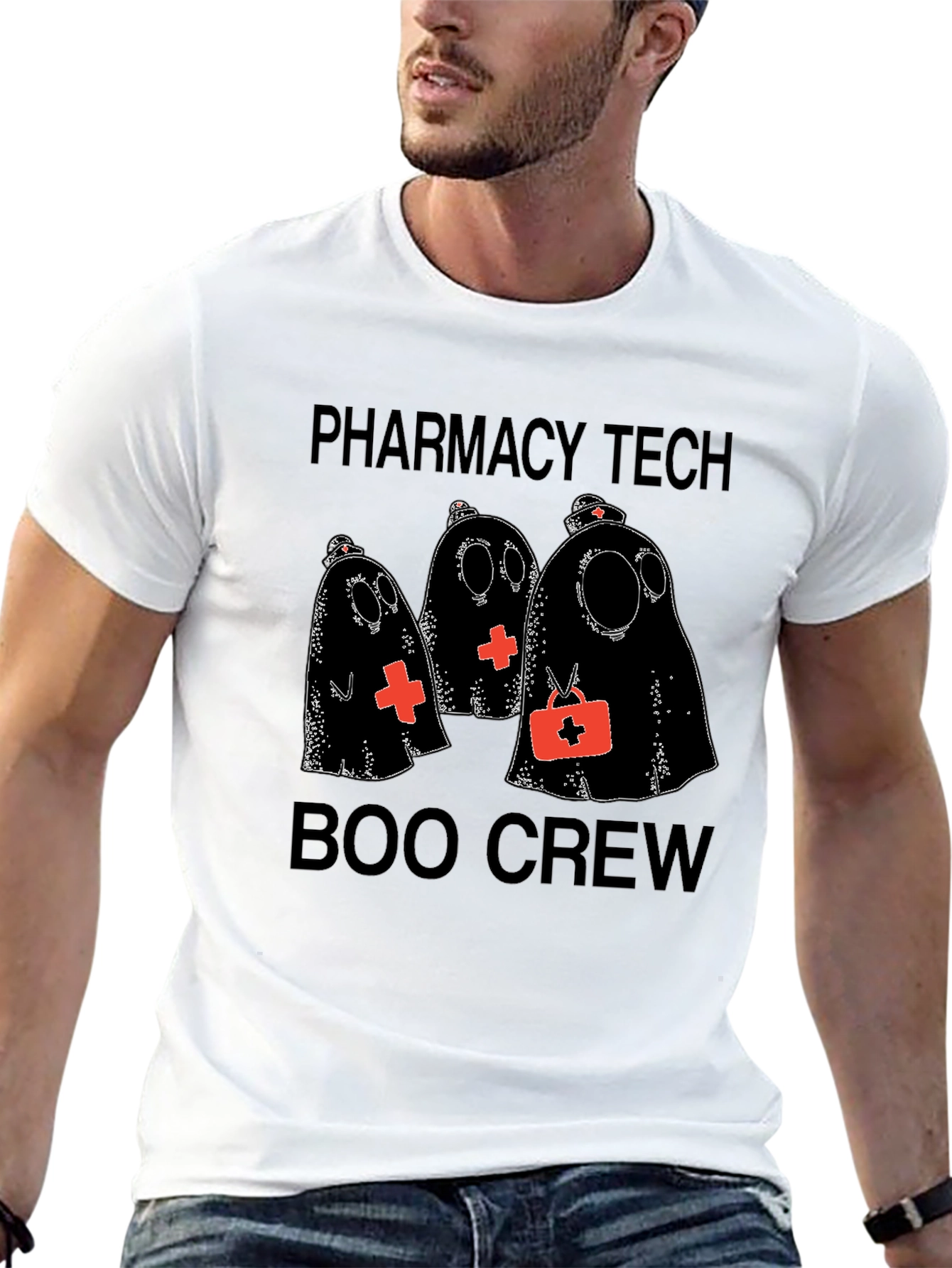 Pharmacy Tech Boo Crew Halloween Graphic Tee