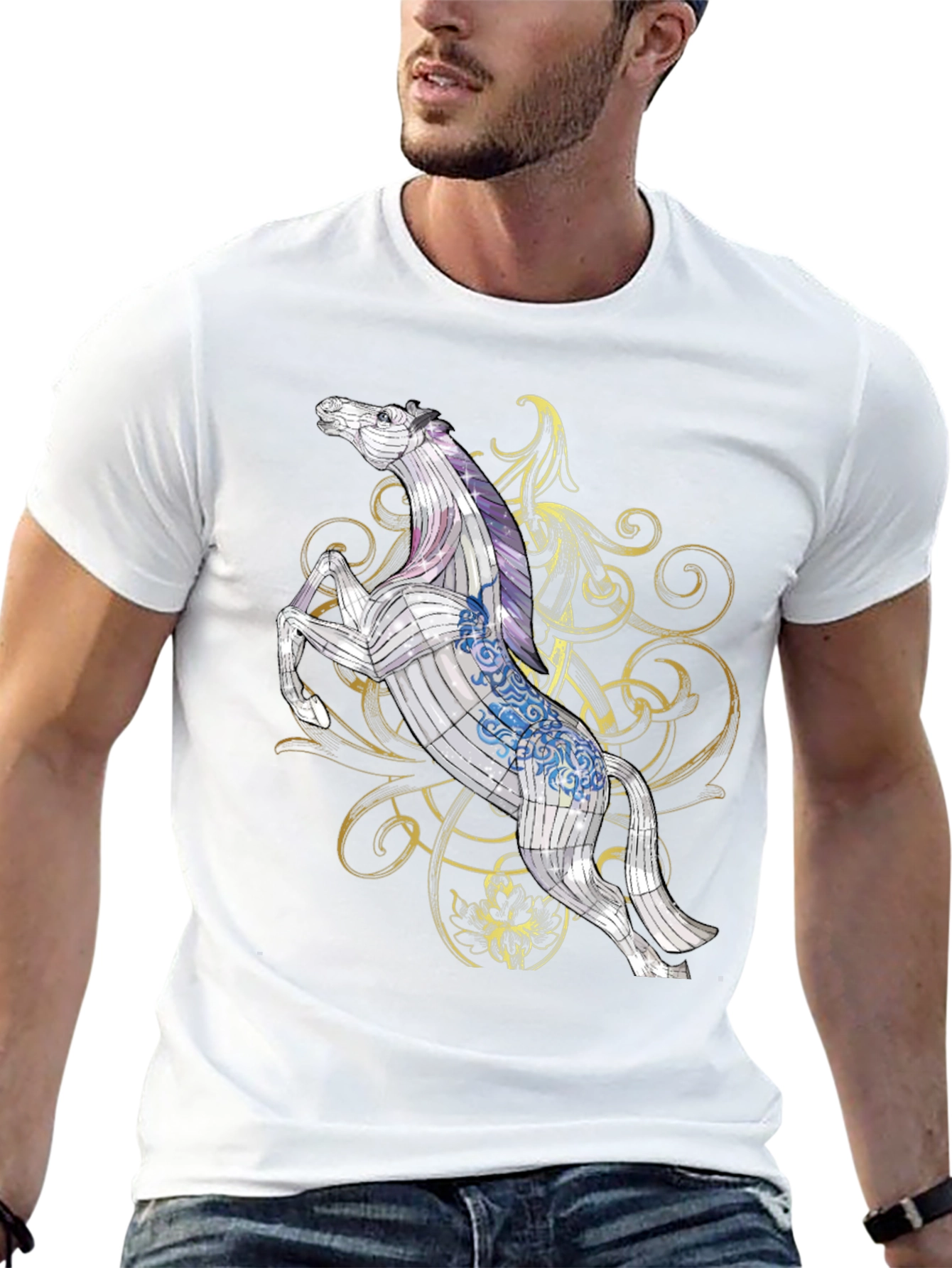 Horse Graphic Tee - Stylish Black T-Shirt
