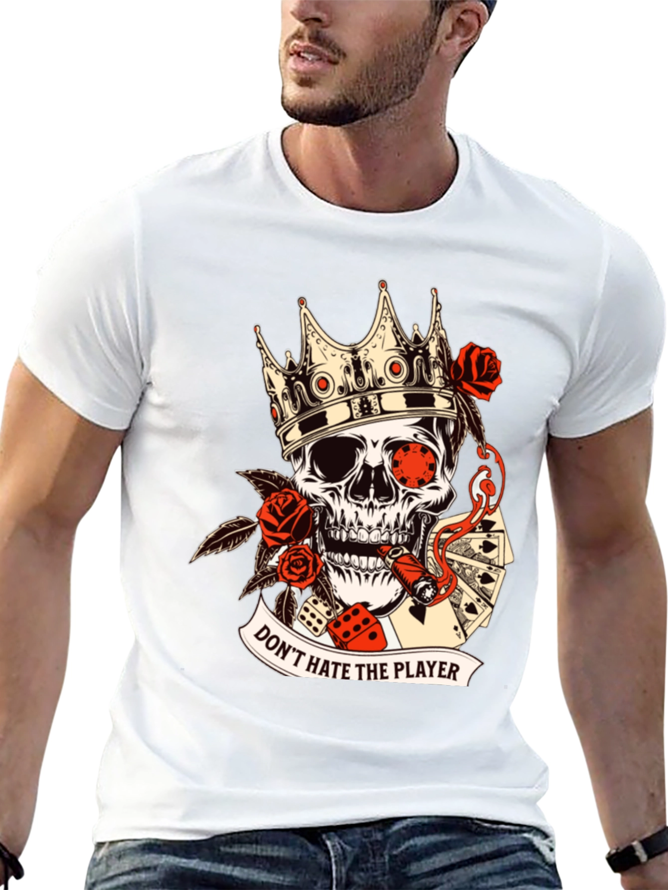 Dont Hate the Player Skull Graphic Tee