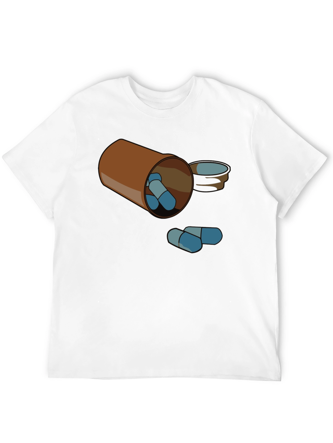 Pill Bottle Graphic Tee - Black Cotton T-Shirt