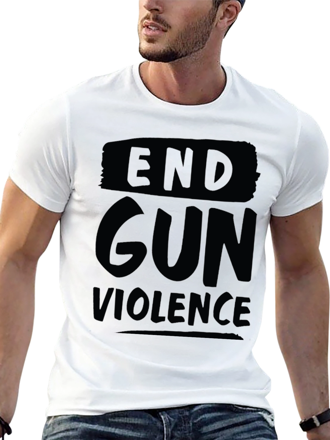 End Gun Violence Black Graphic T-Shirt