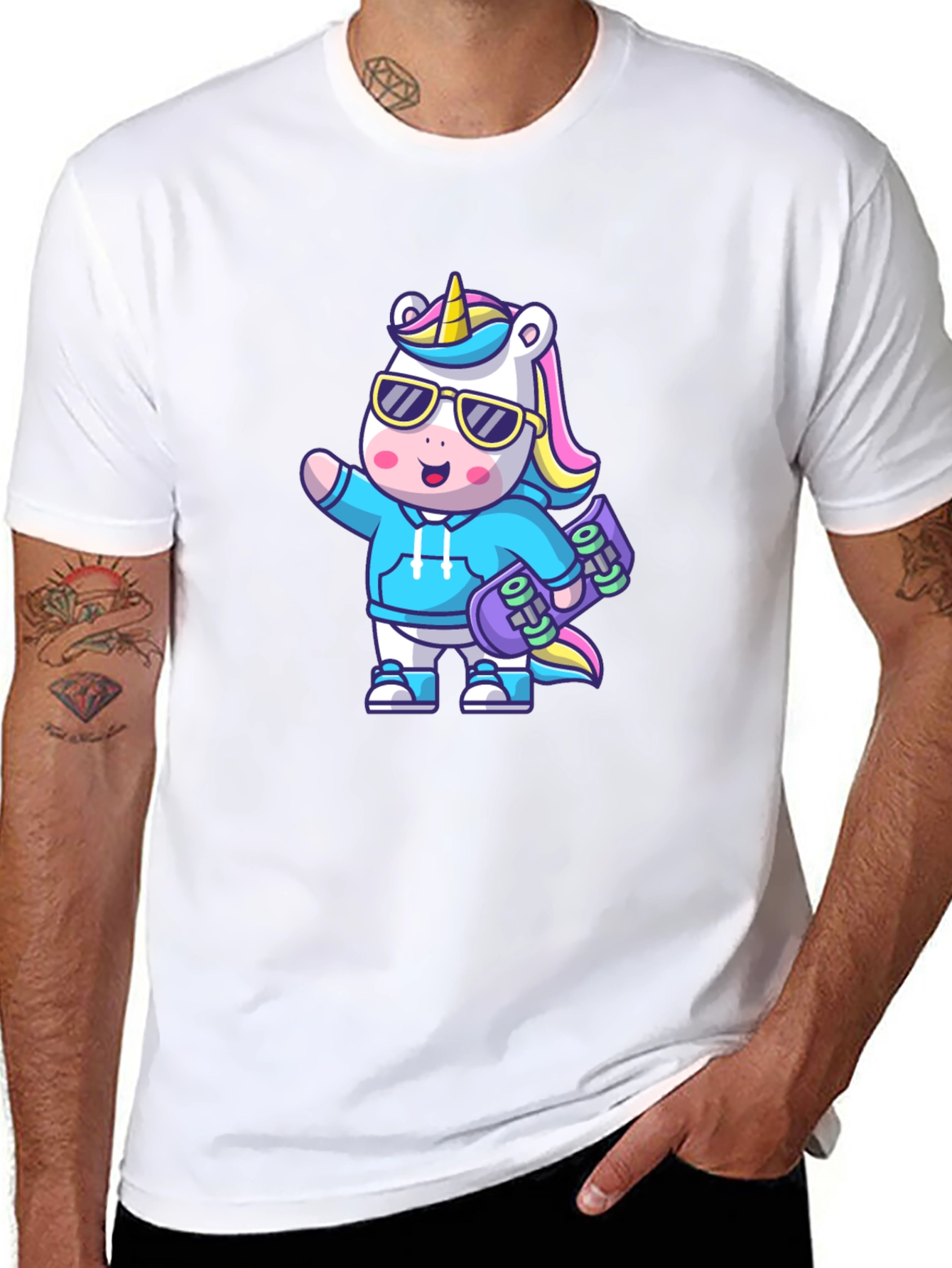Cool Unicorn Skateboard T-Shirt