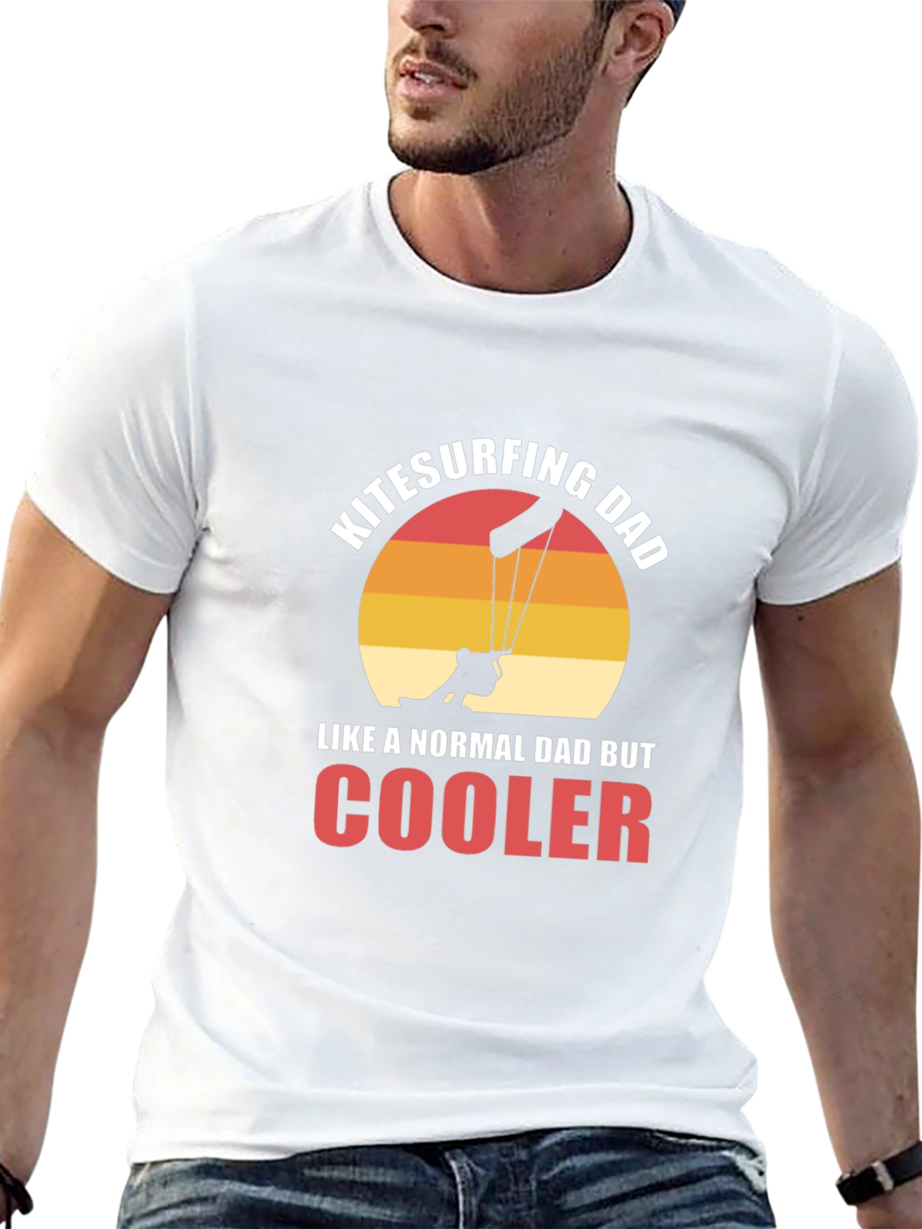 Kitesurfing Dad Graphic T-Shirt - Cool Fathers Day Tee