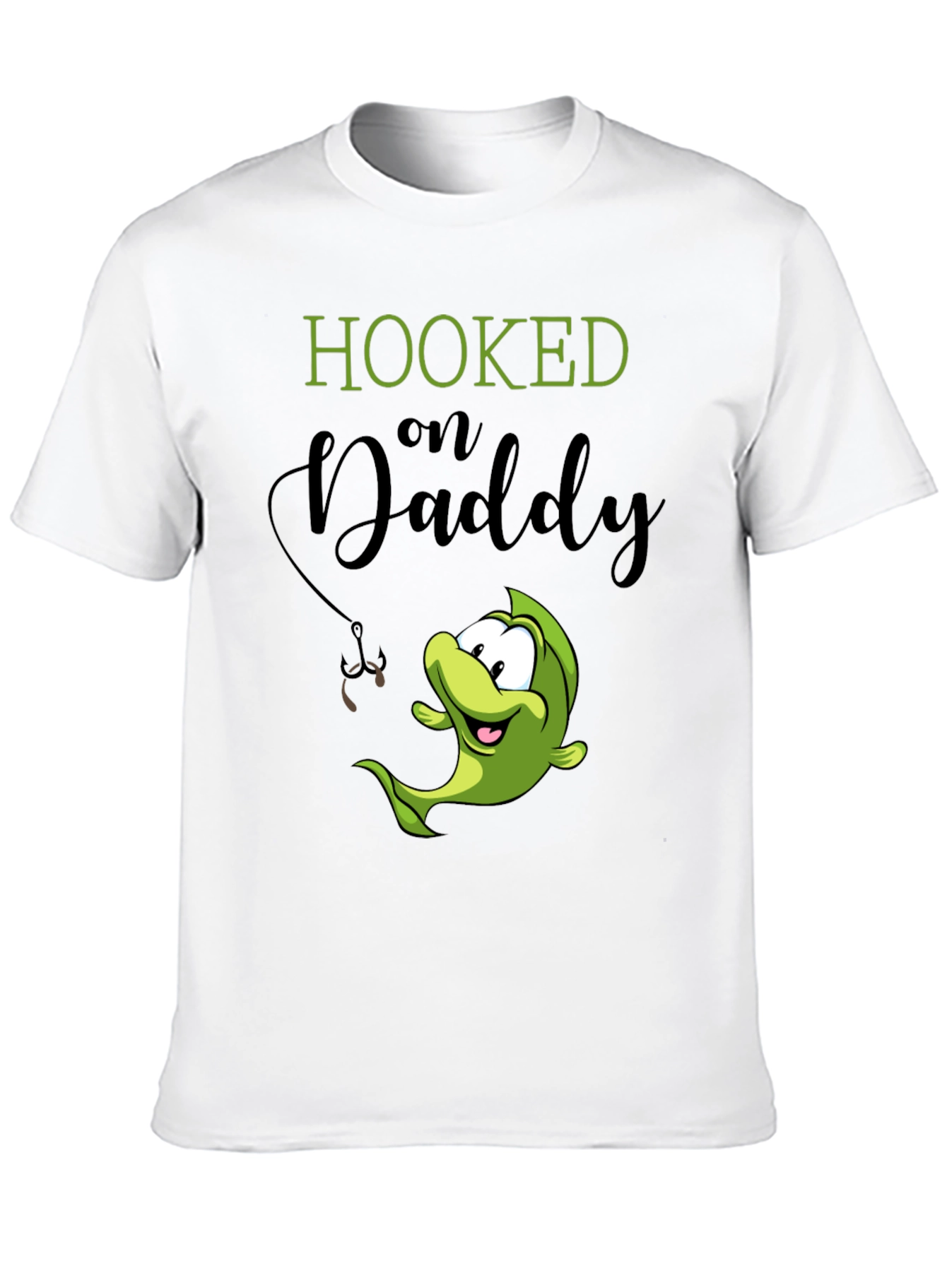 Hooked on Daddy T-Shirt Funny Fishing Dad Tee