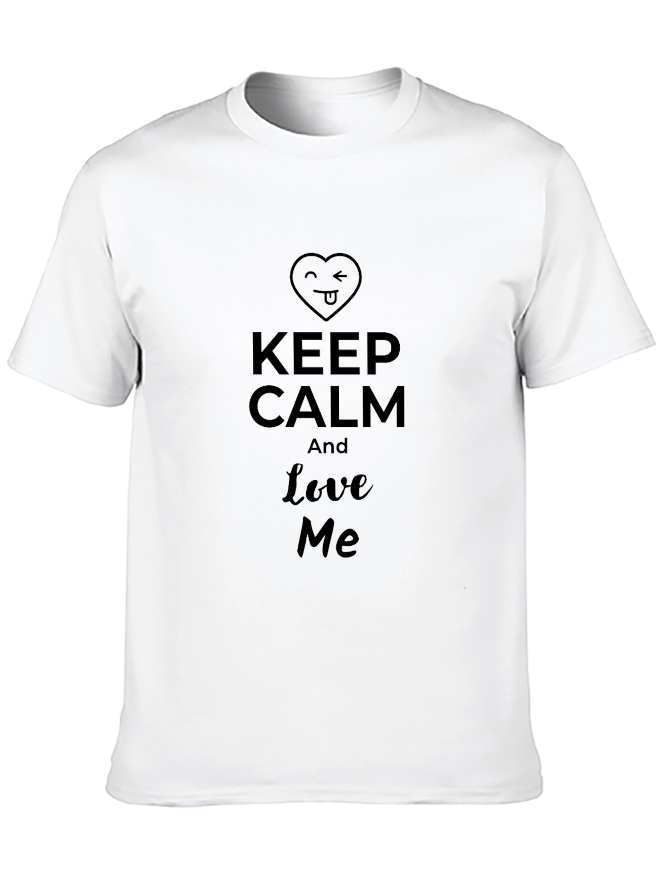 Keep Calm & Love Me Black Graphic T-Shirt