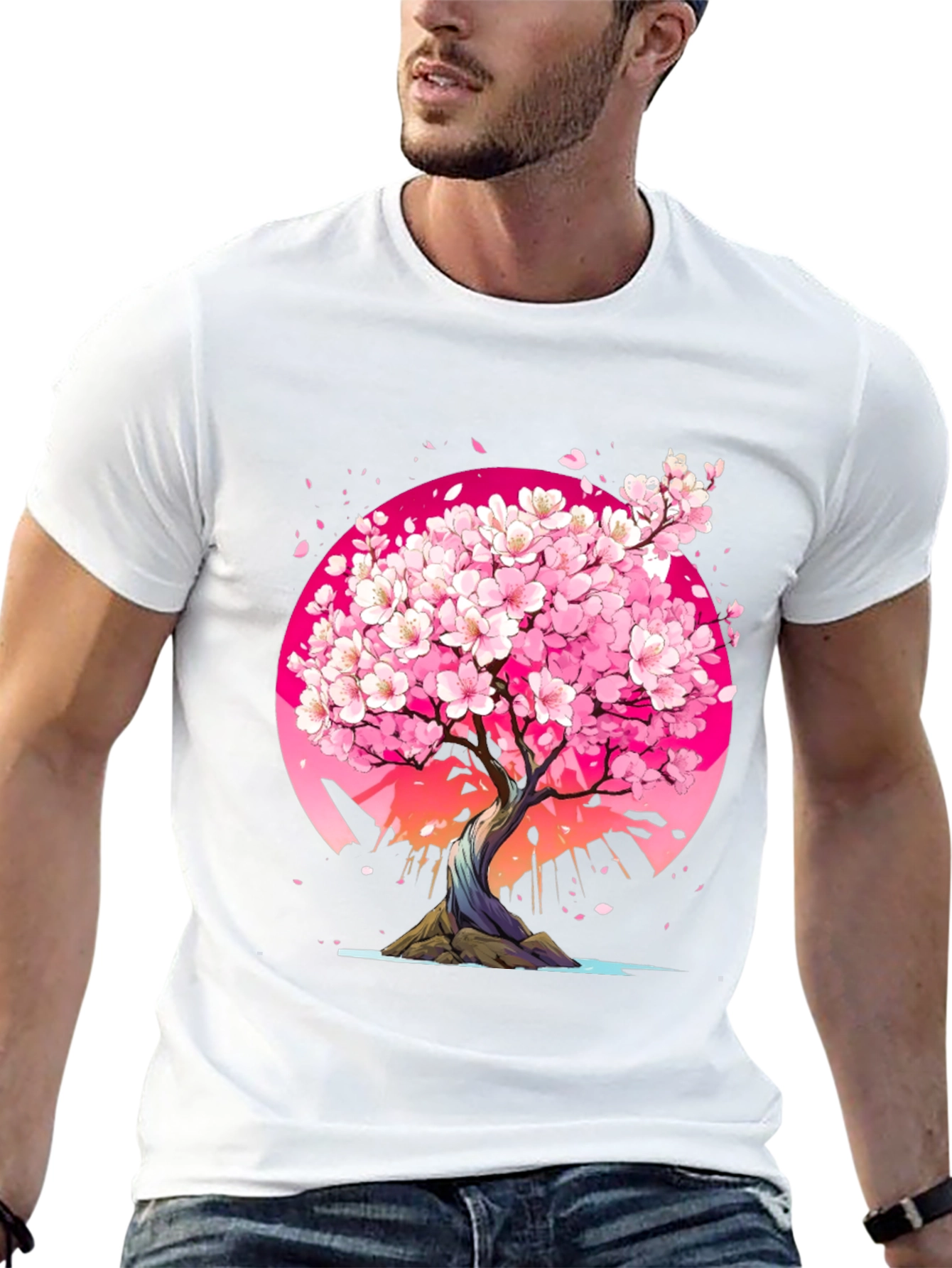 Cherry Blossom Tree Graphic Tee - Black