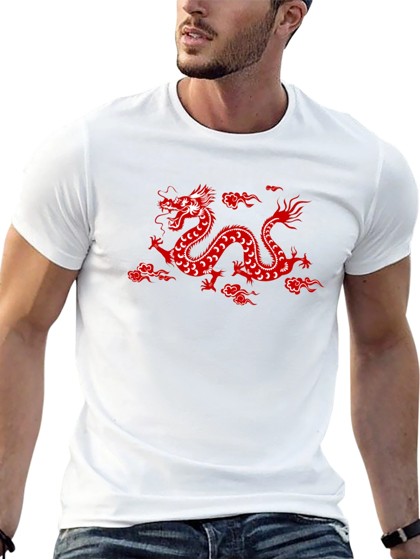 Dragon Graphic Tee - Black Cotton Comfort Fit