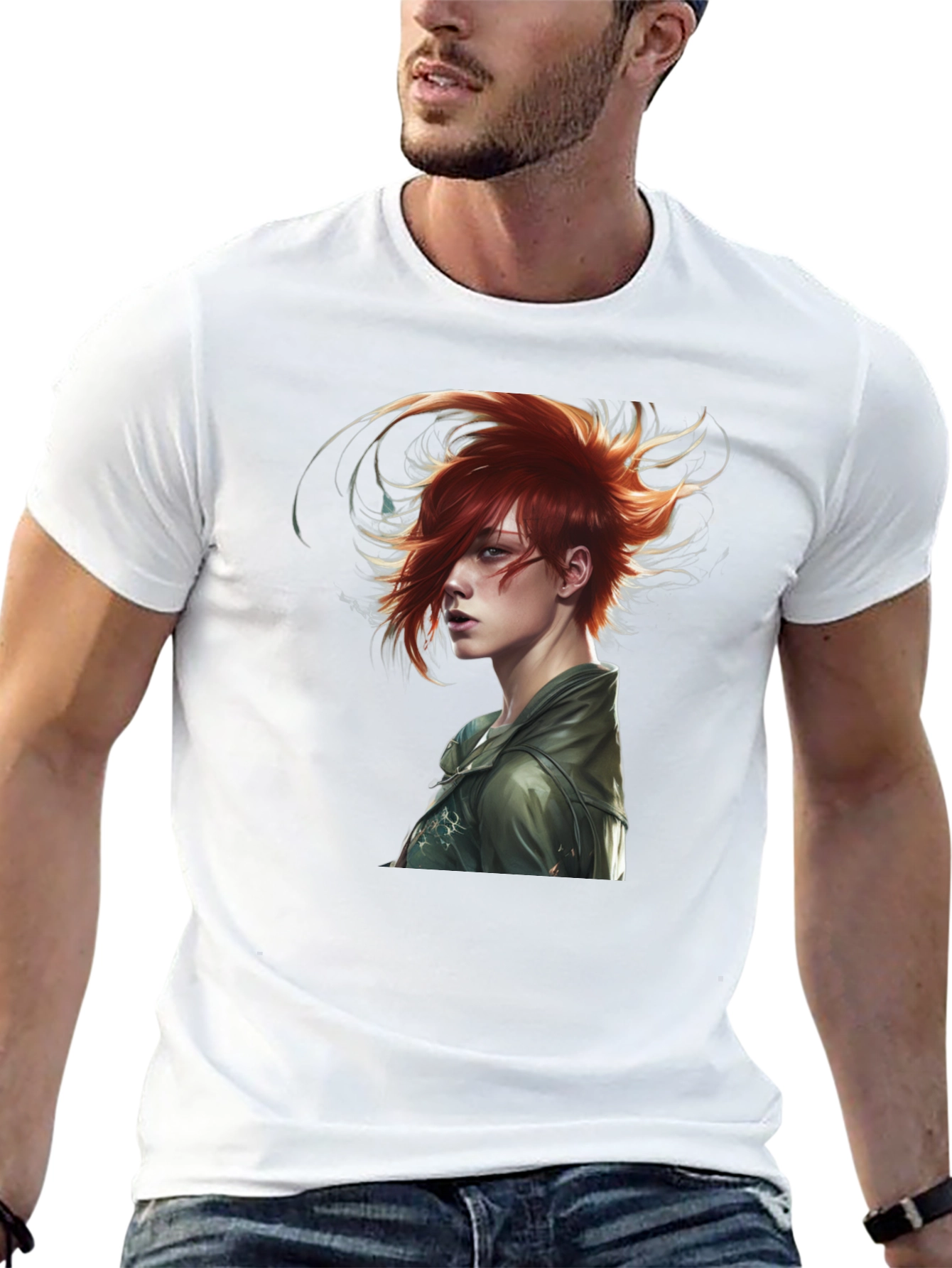 Edgy Anime Character Black T-Shirt