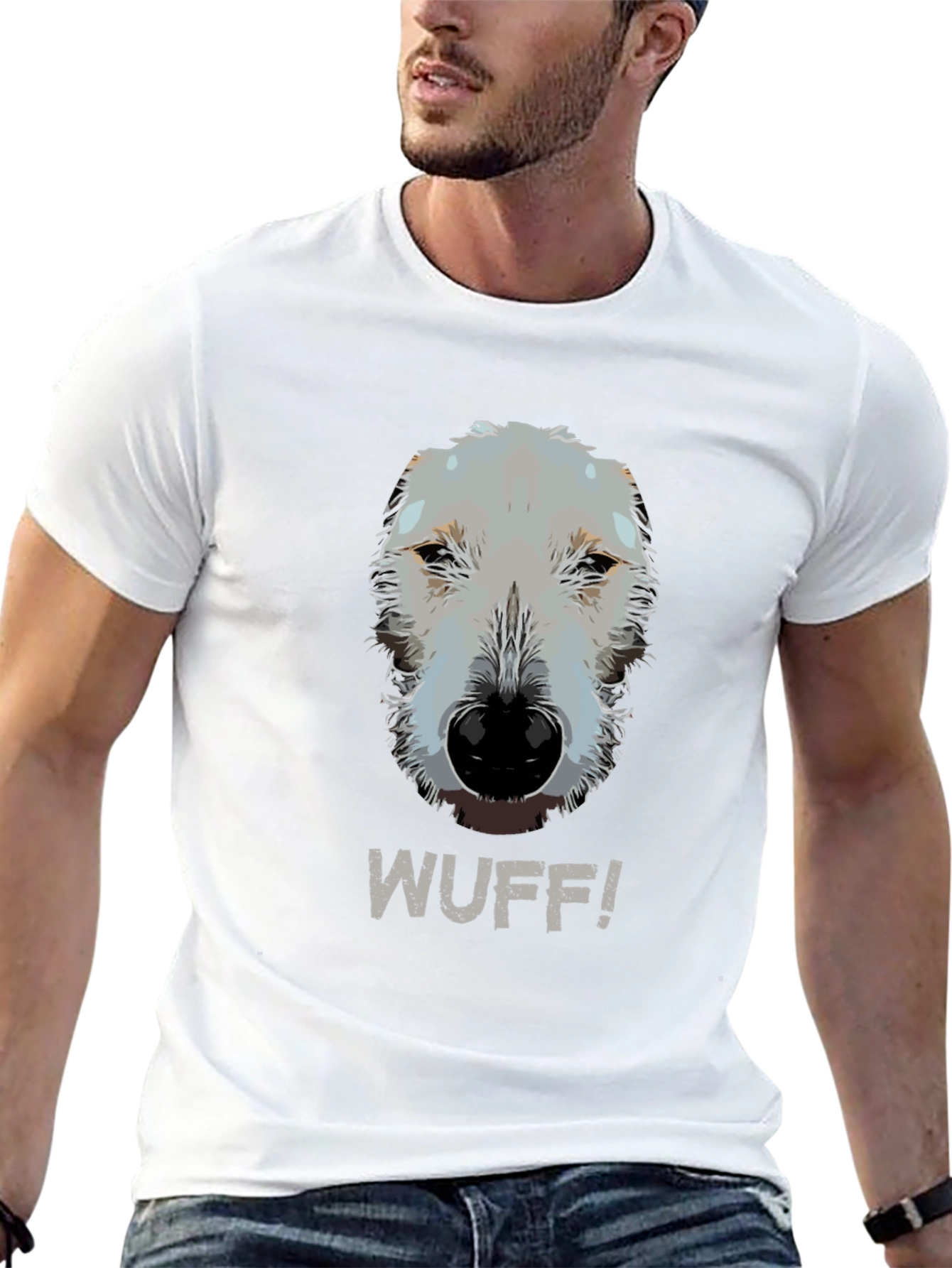 WUFF! Dog Graphic Tee - Casual Black T-Shirt
