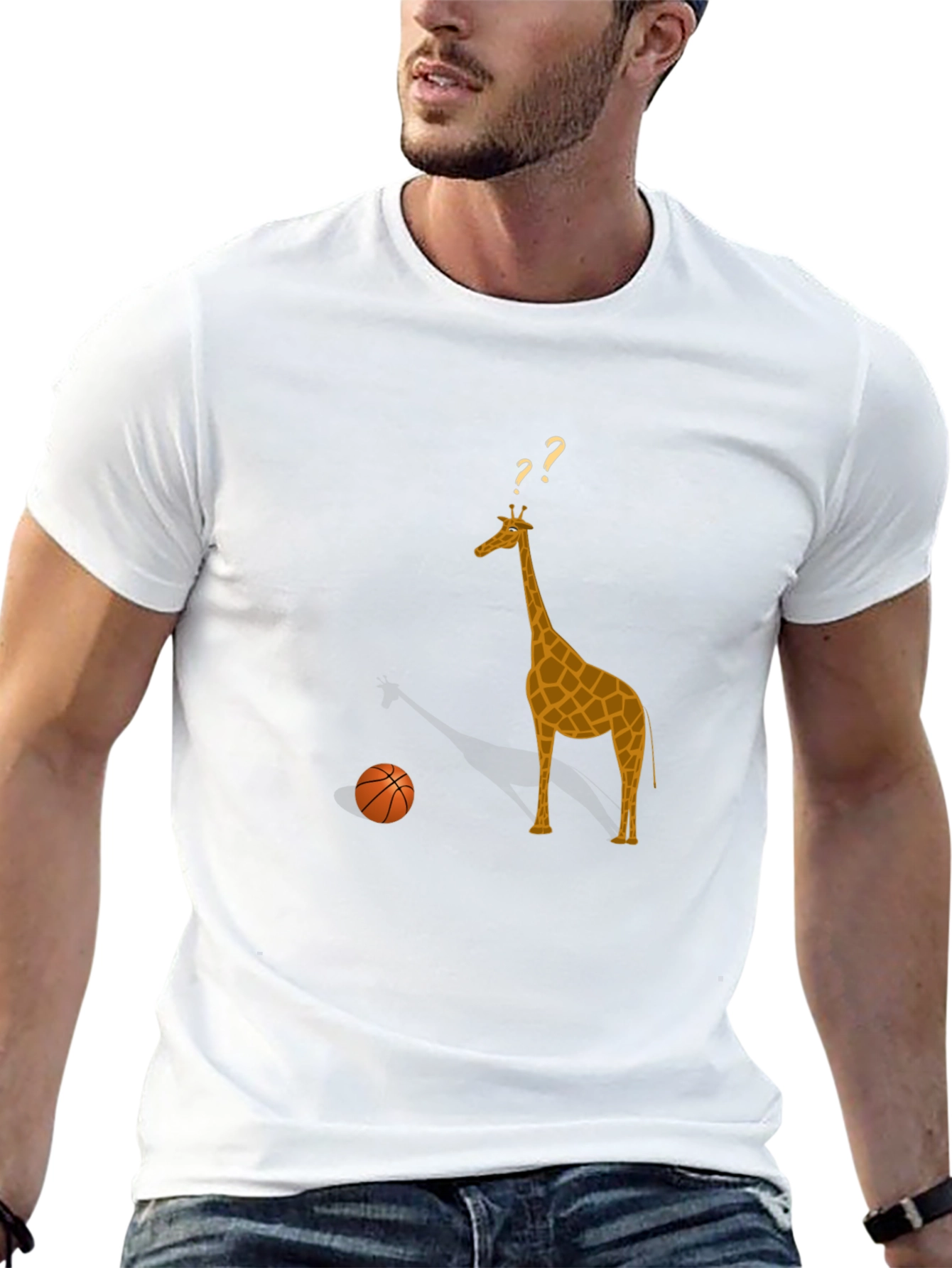 Giraffe & Basketball Graphic Tee - Curious Style