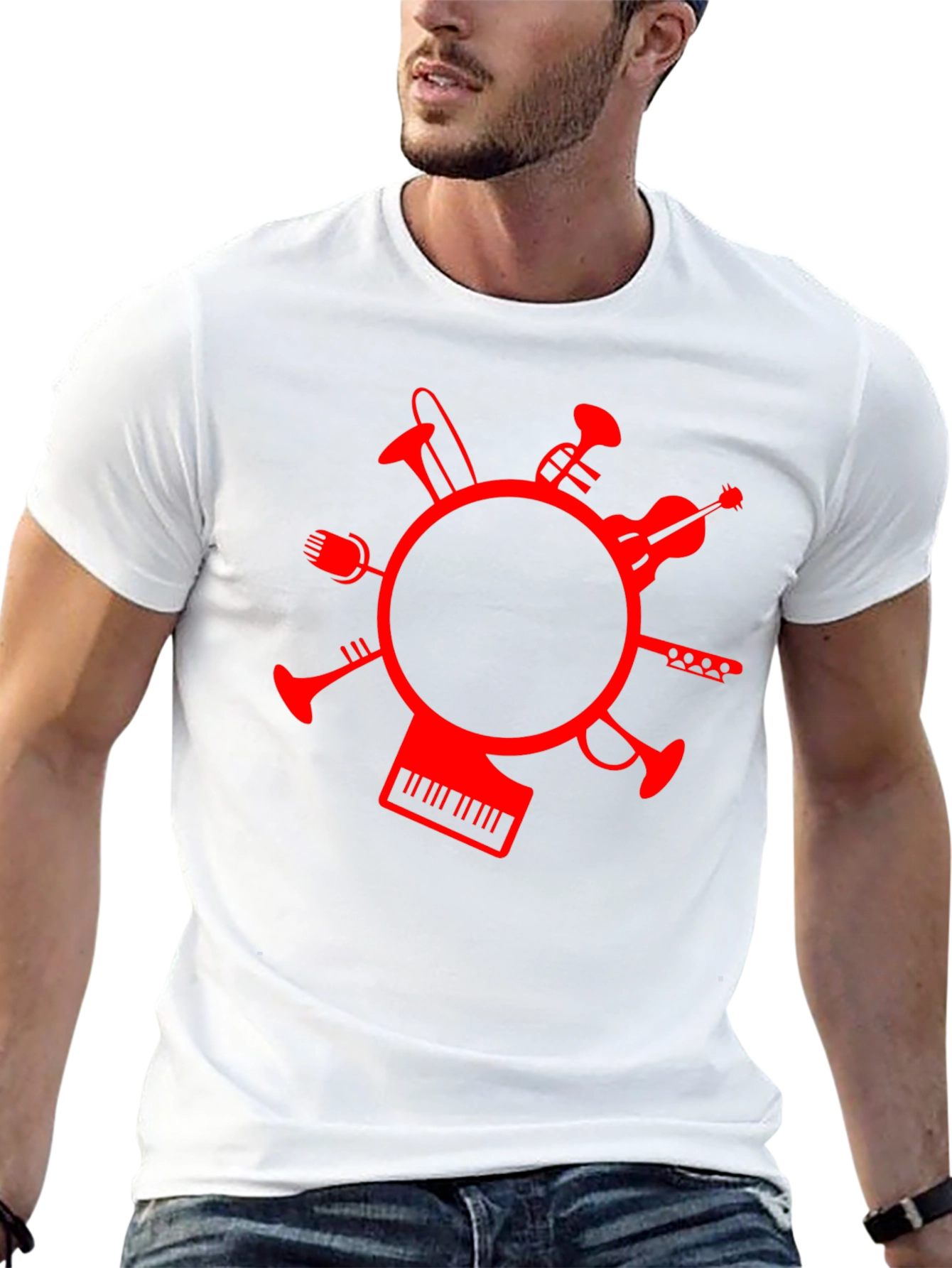 Musical Instrument Circle Graphic T-Shirt