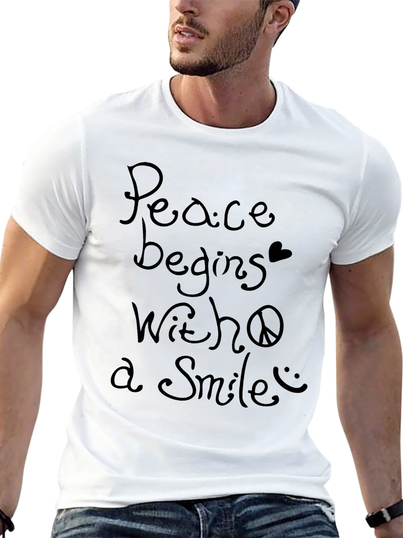 Peace Begins With a Smile Graphic T-Shirt