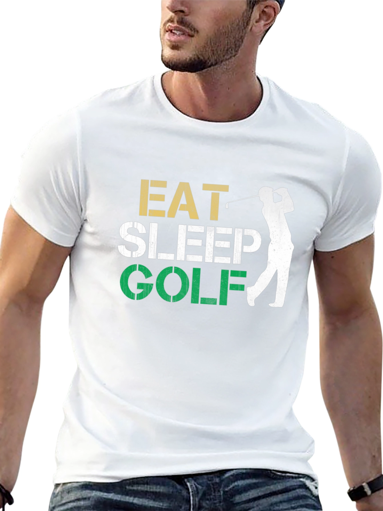Eat Sleep Golf Black Graphic Tee