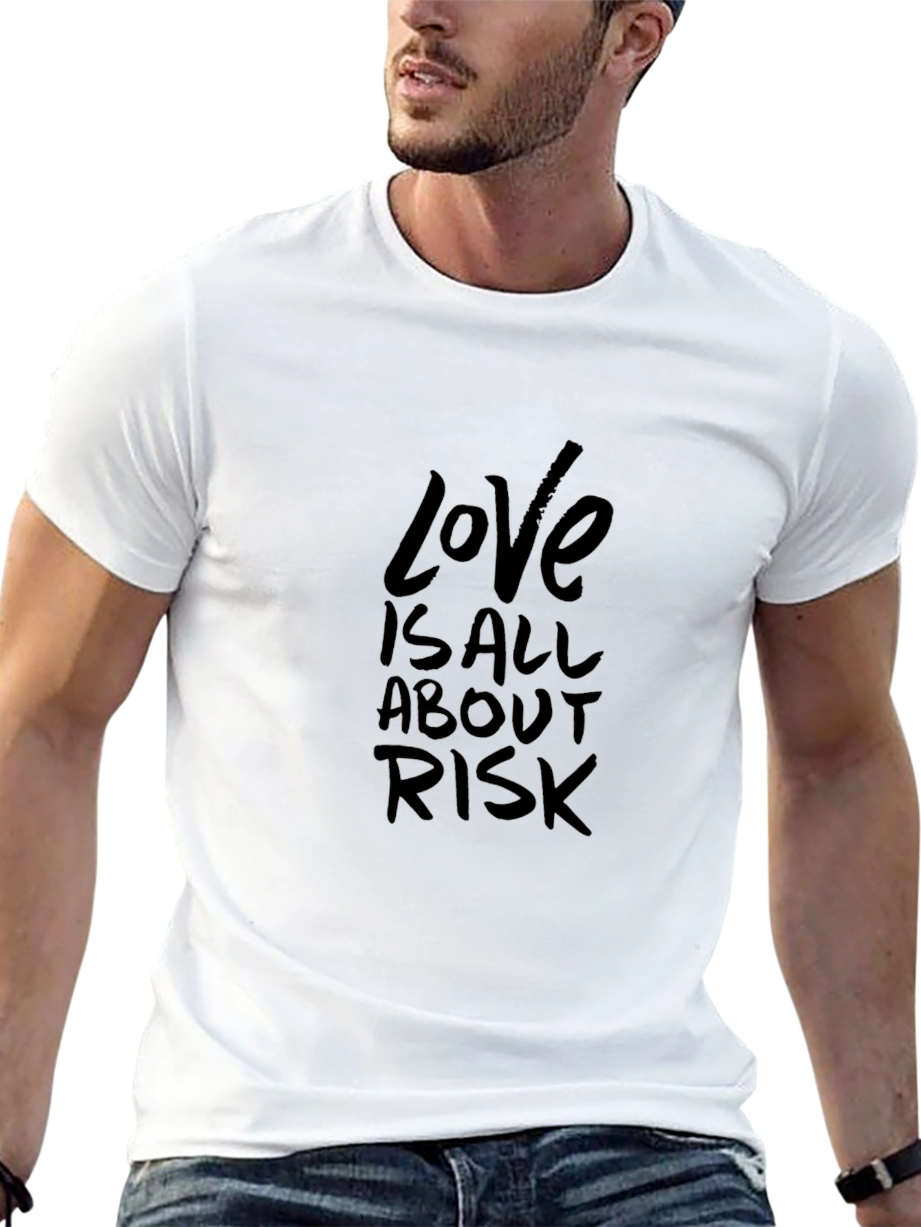 Love is All About Risk Black Graphic Tee