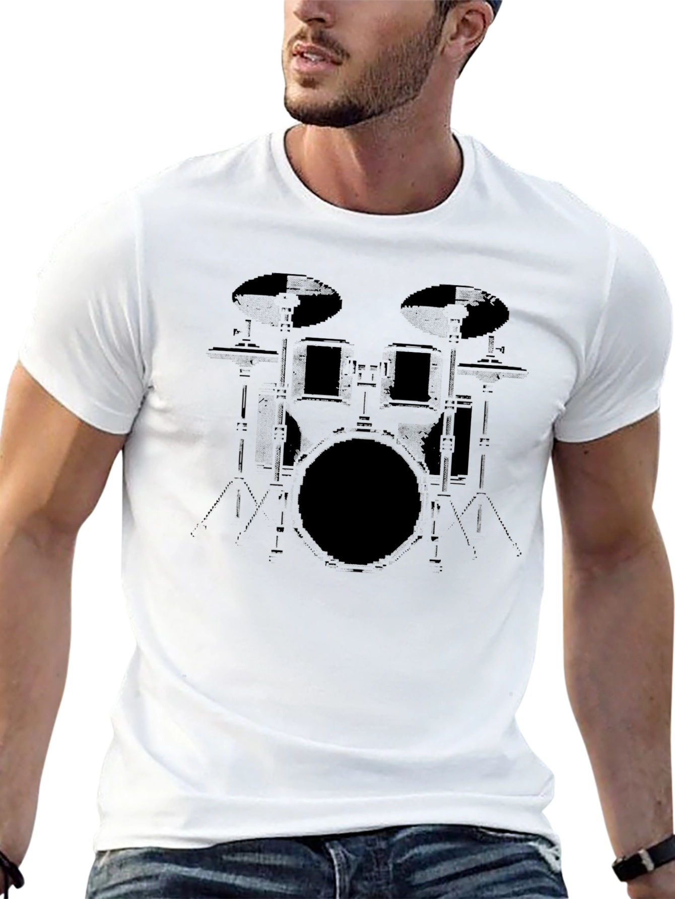 Drum Kit Graphic Tee - Musicians Black T-Shirt