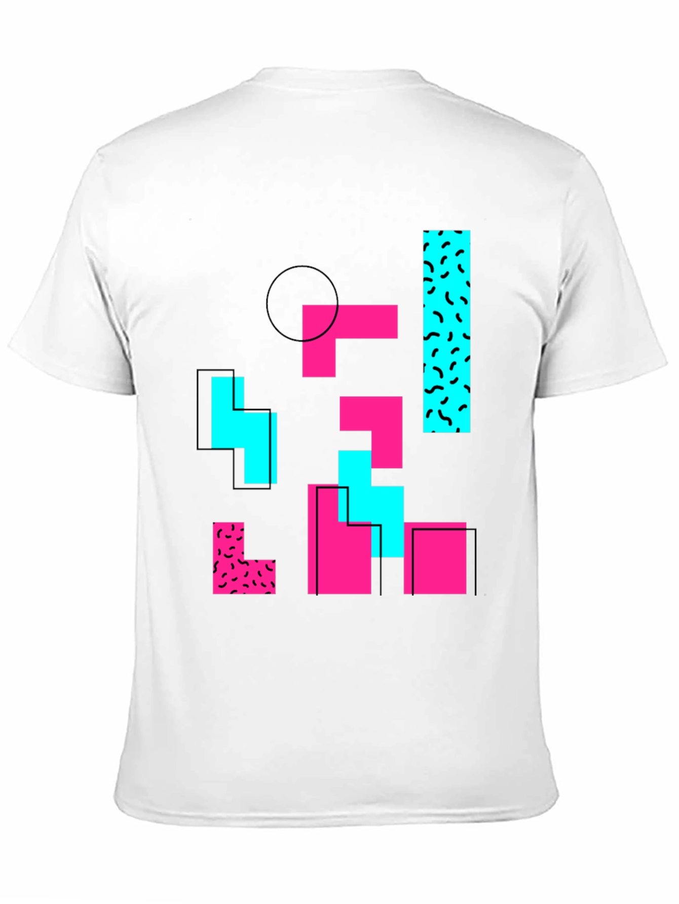 Retro Geometric T-Shirt - Black