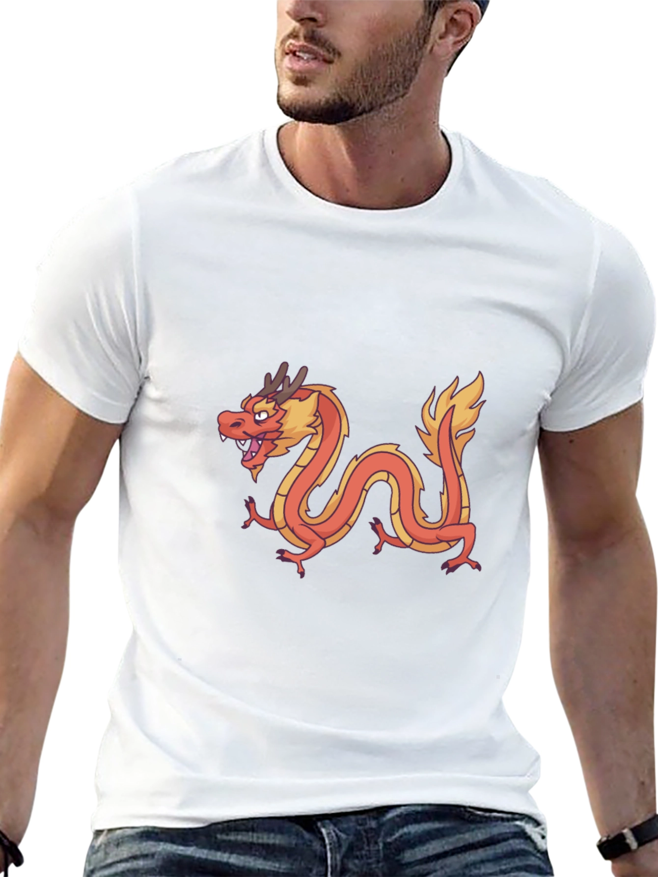 Dragon Graphic Tee - Black Casual T-Shirt
