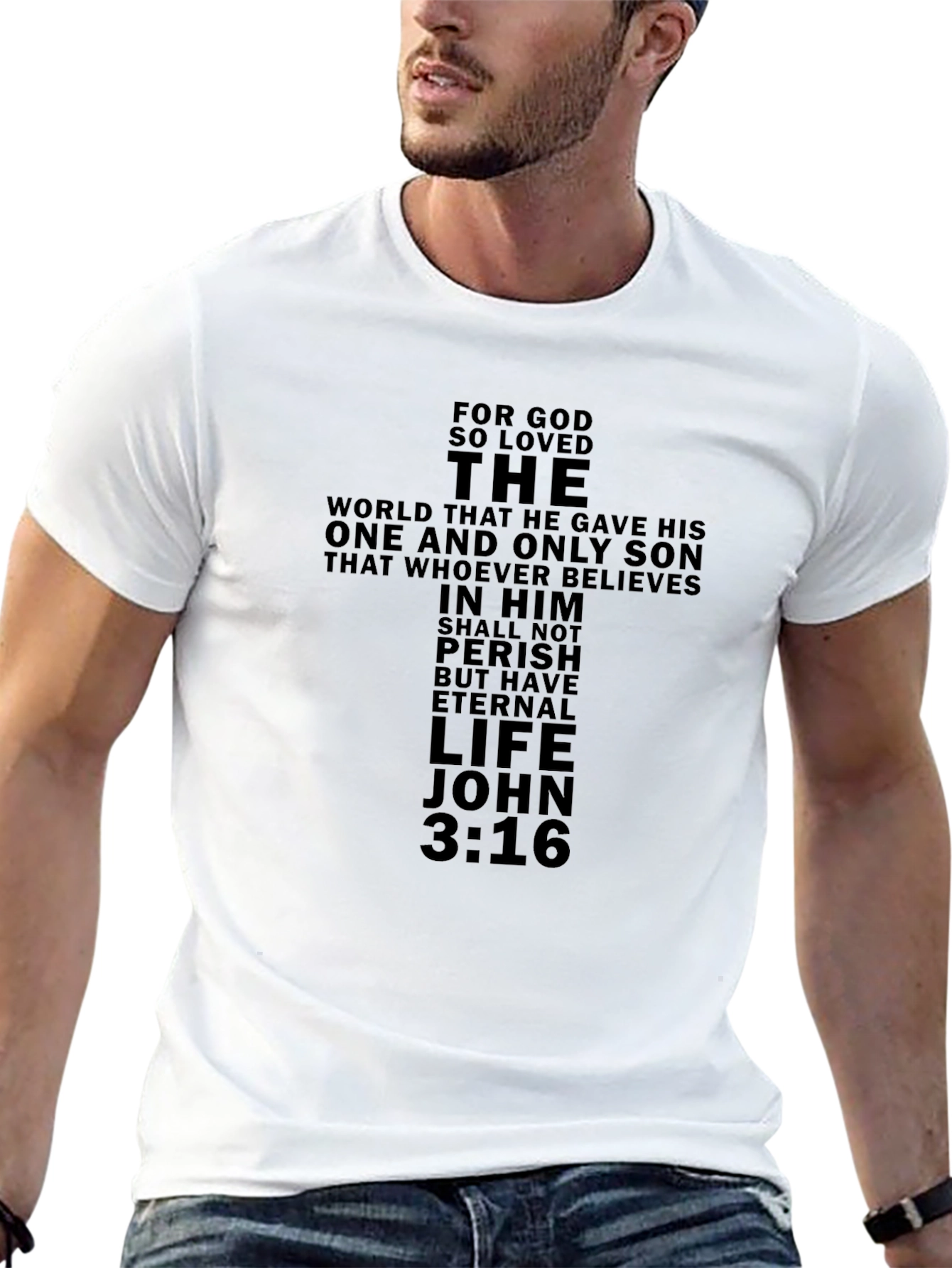 John 3:16 Christian T-Shirt - Eternal Life Scripture Tee