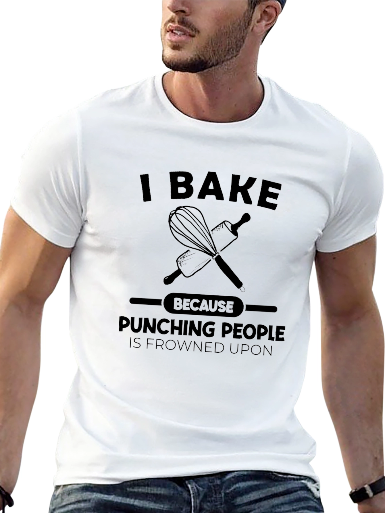 I Bake Because Punching People is Frowned Upon T-Shirt
