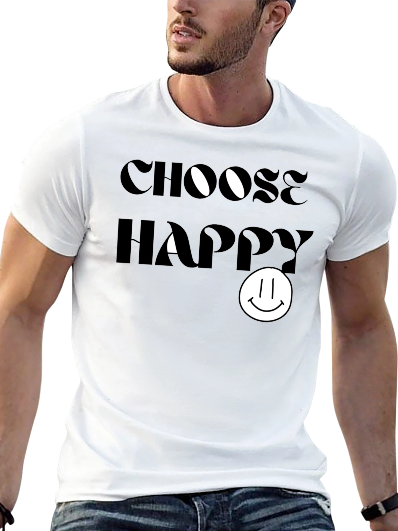Choose Happy Graphic Tee - Soft Cotton Comfort