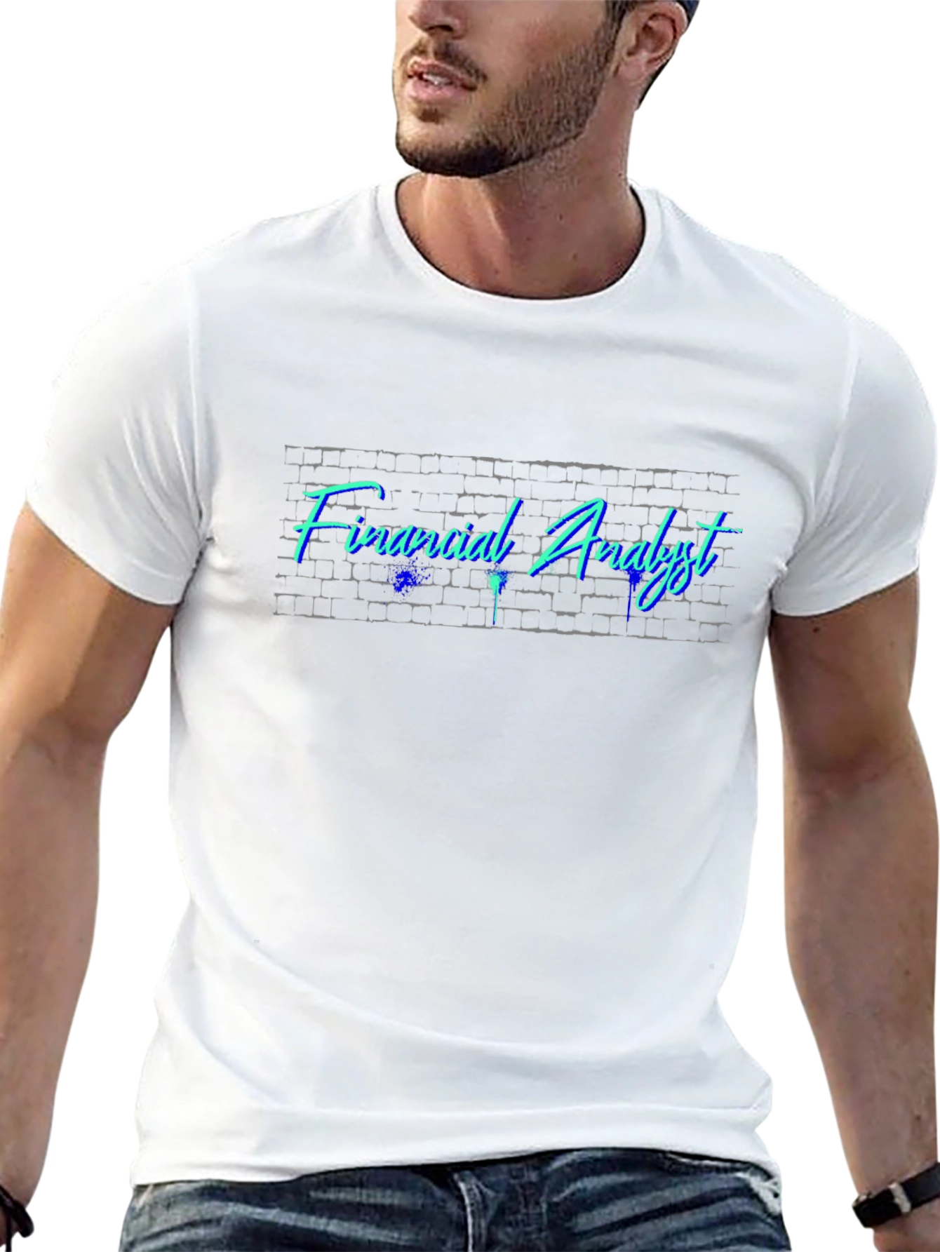 Financial Analyst Graphic Tee - Black Crew Neck