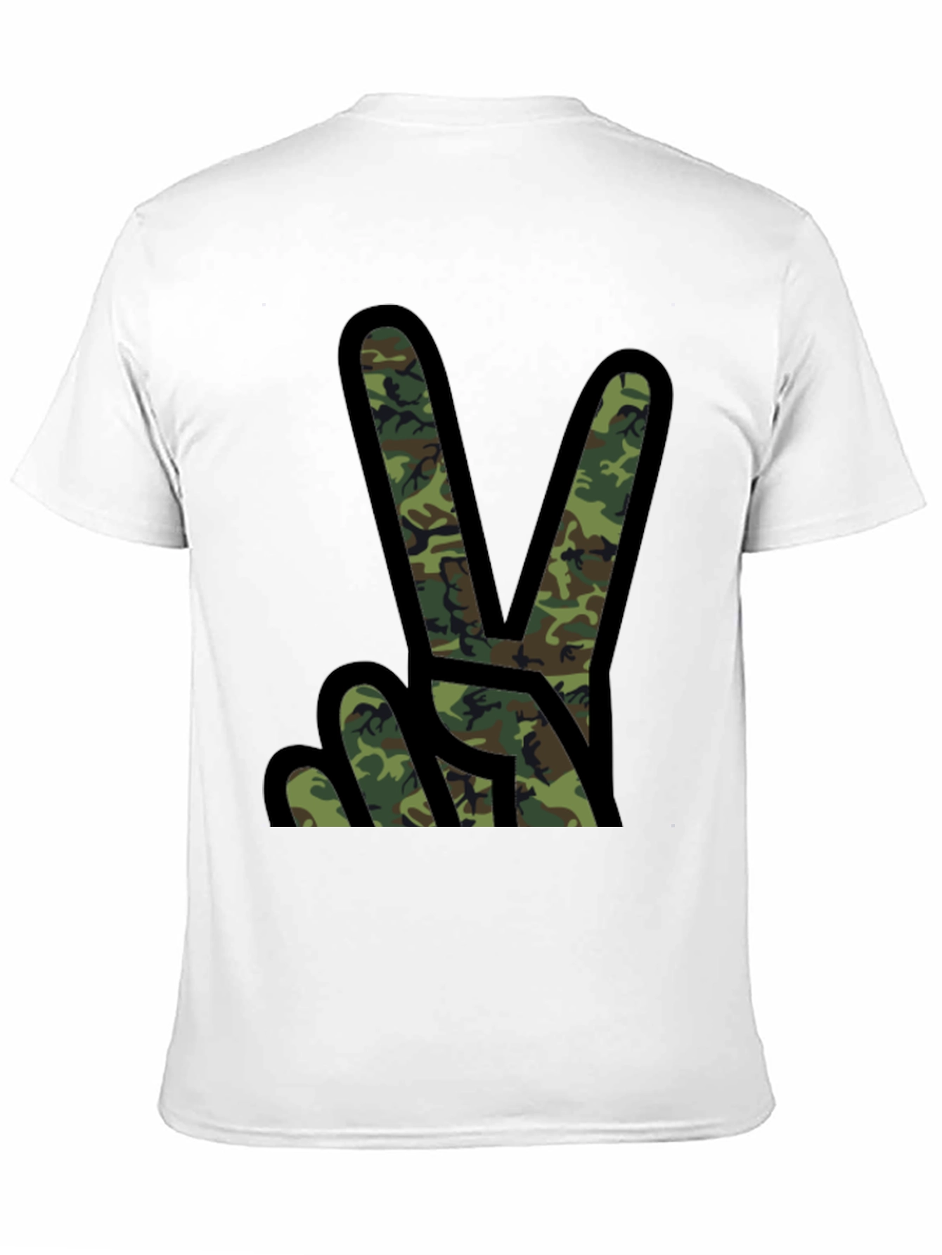 Camo Peace Sign Black T-Shirt