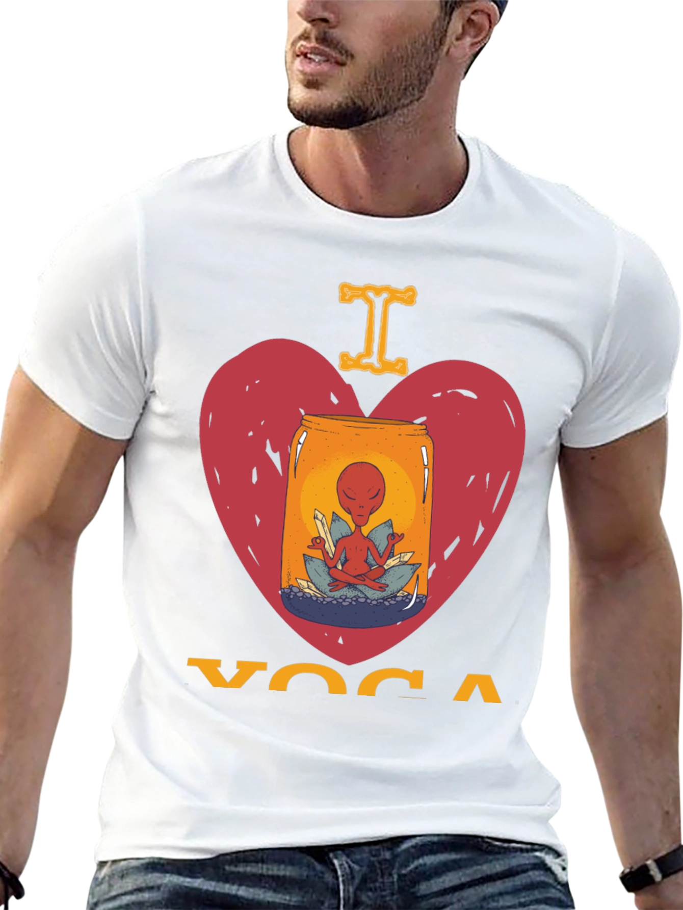 I Love Yoga Alien T-Shirt
