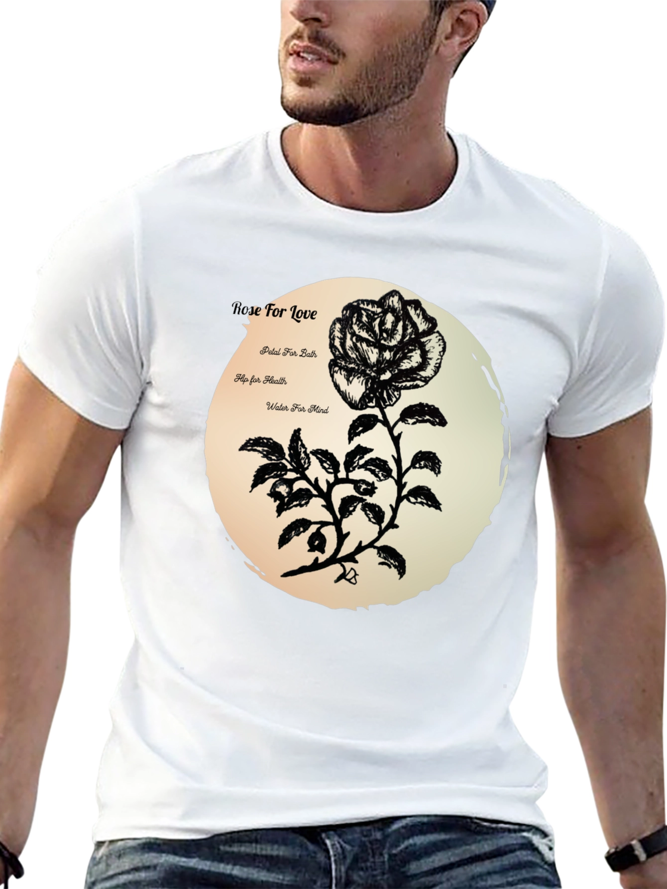 Rose for Love Black Graphic Tee