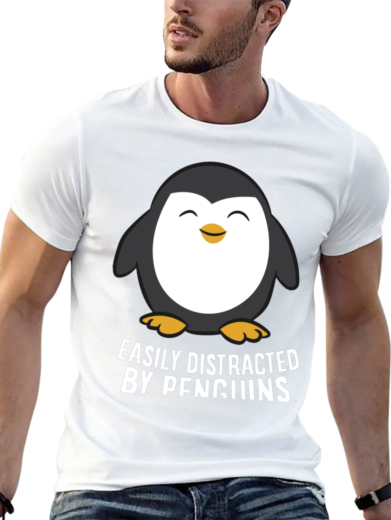 Easily Distracted By Penguins Graphic T-Shirt