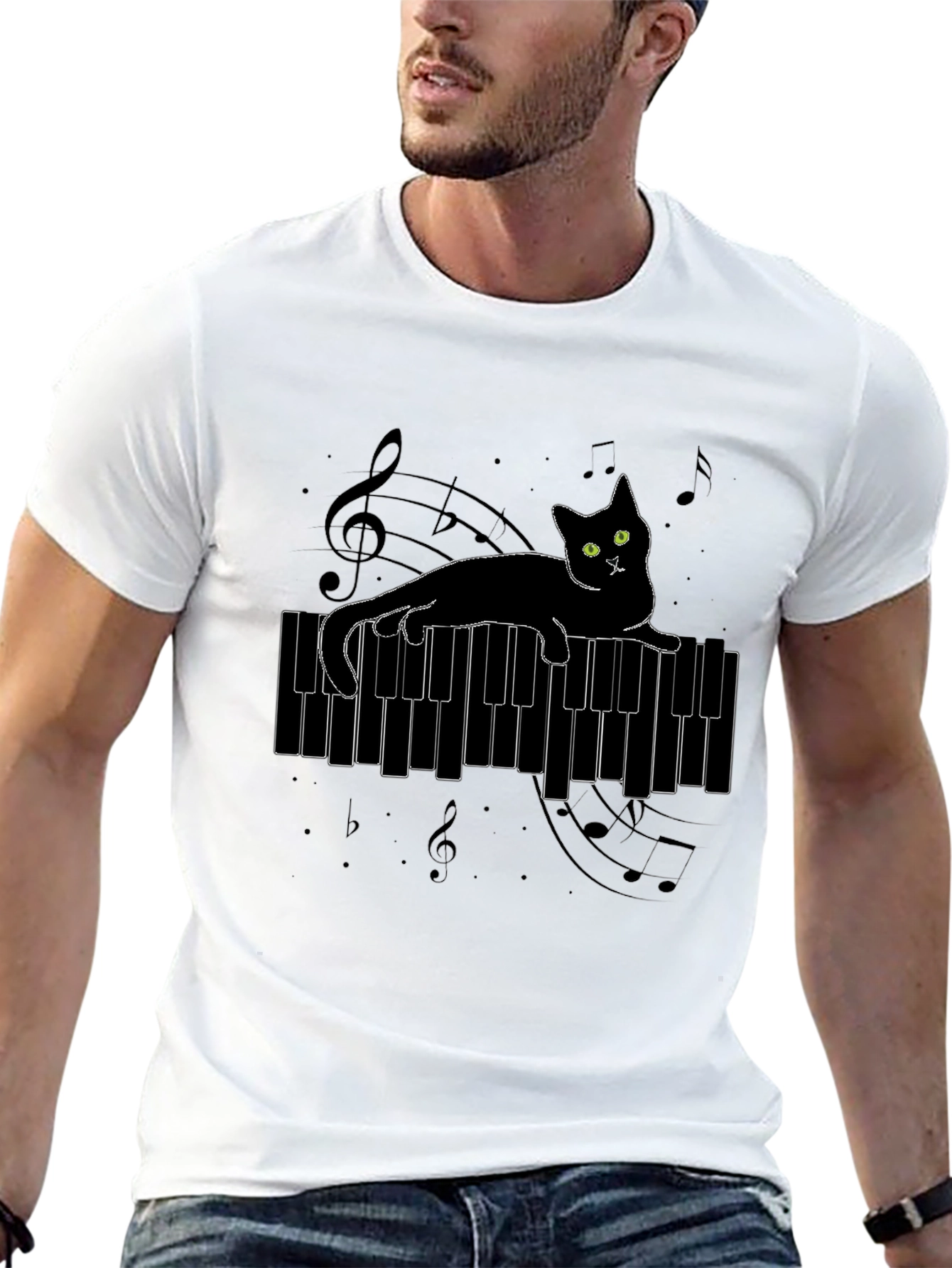 Cat on Piano T-Shirt