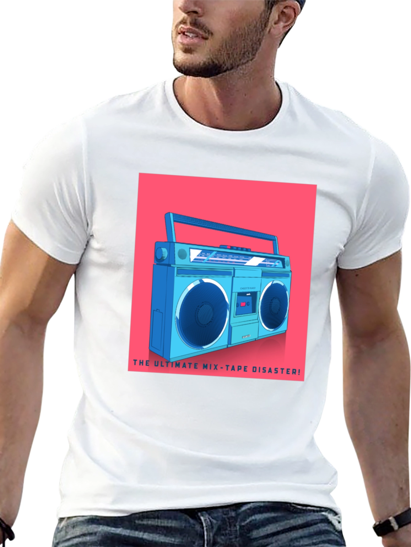 Retro Boombox T-Shirt - Ultimate Mixtape Disaster Tee
