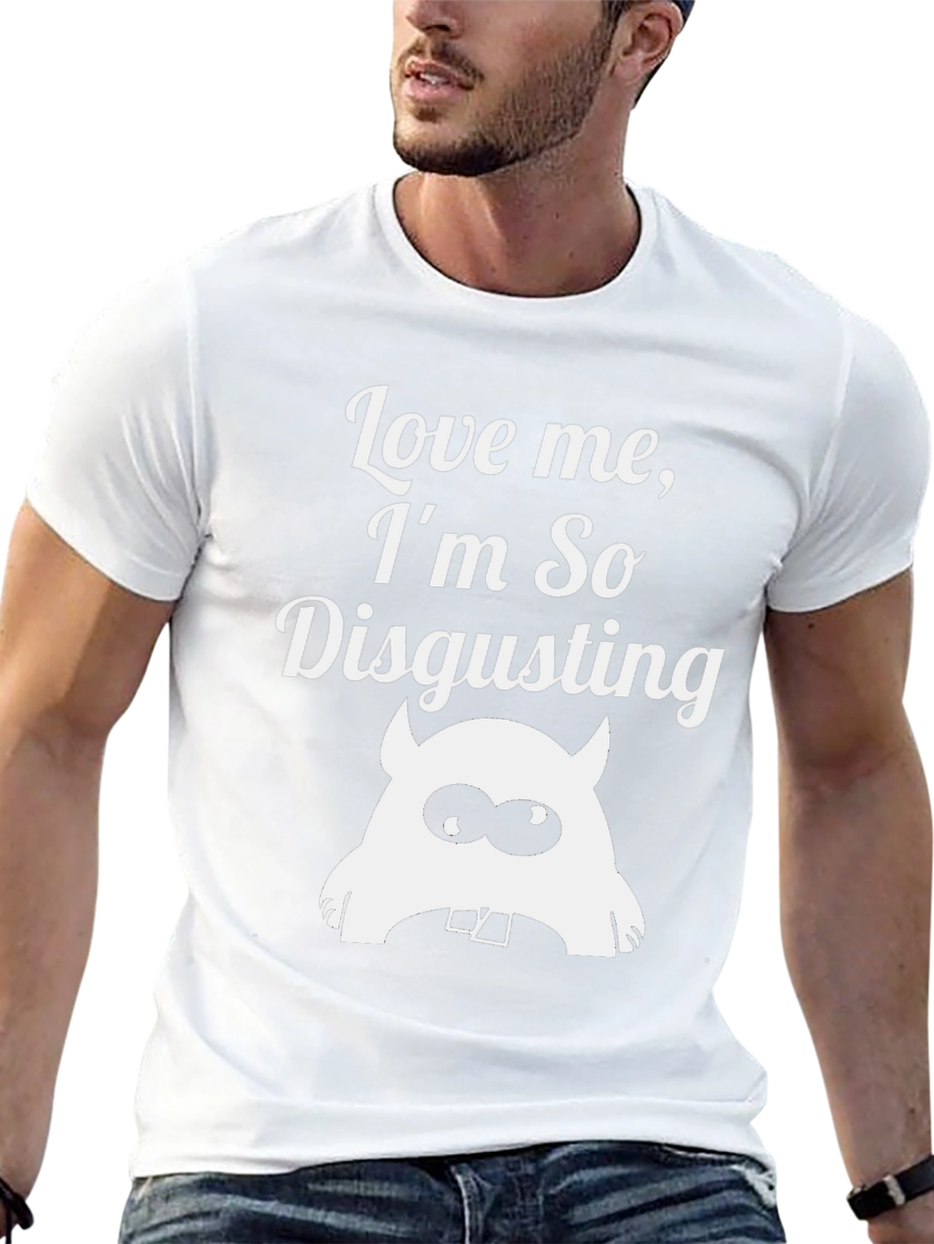 Love Me Im So Disgusting Monster Graphic Black T-Shirt