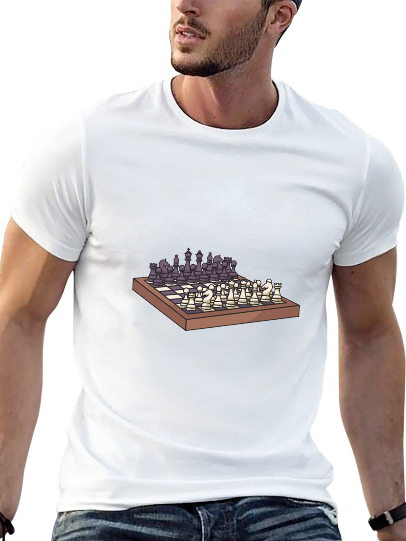 Chessboard Graphic Tee - Stylish Casual Wear