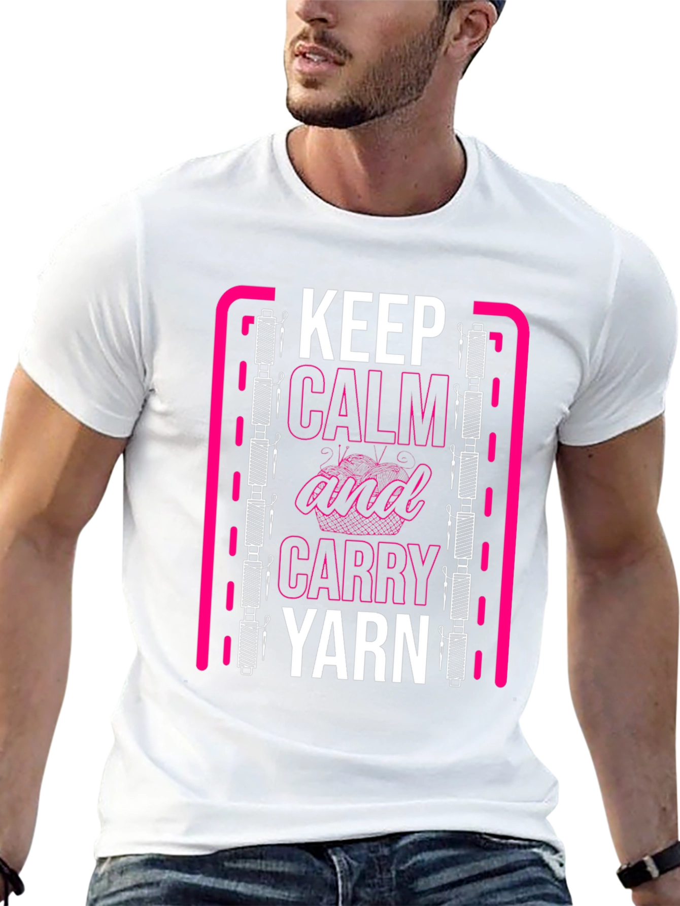 Keep Calm and Carry Yarn Graphic T-Shirt