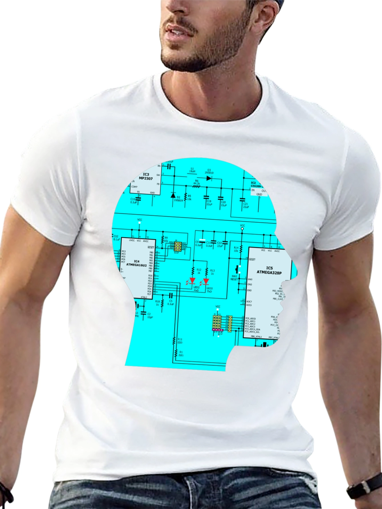 Circuit Mind T-Shirt - Geeky Brain Tee