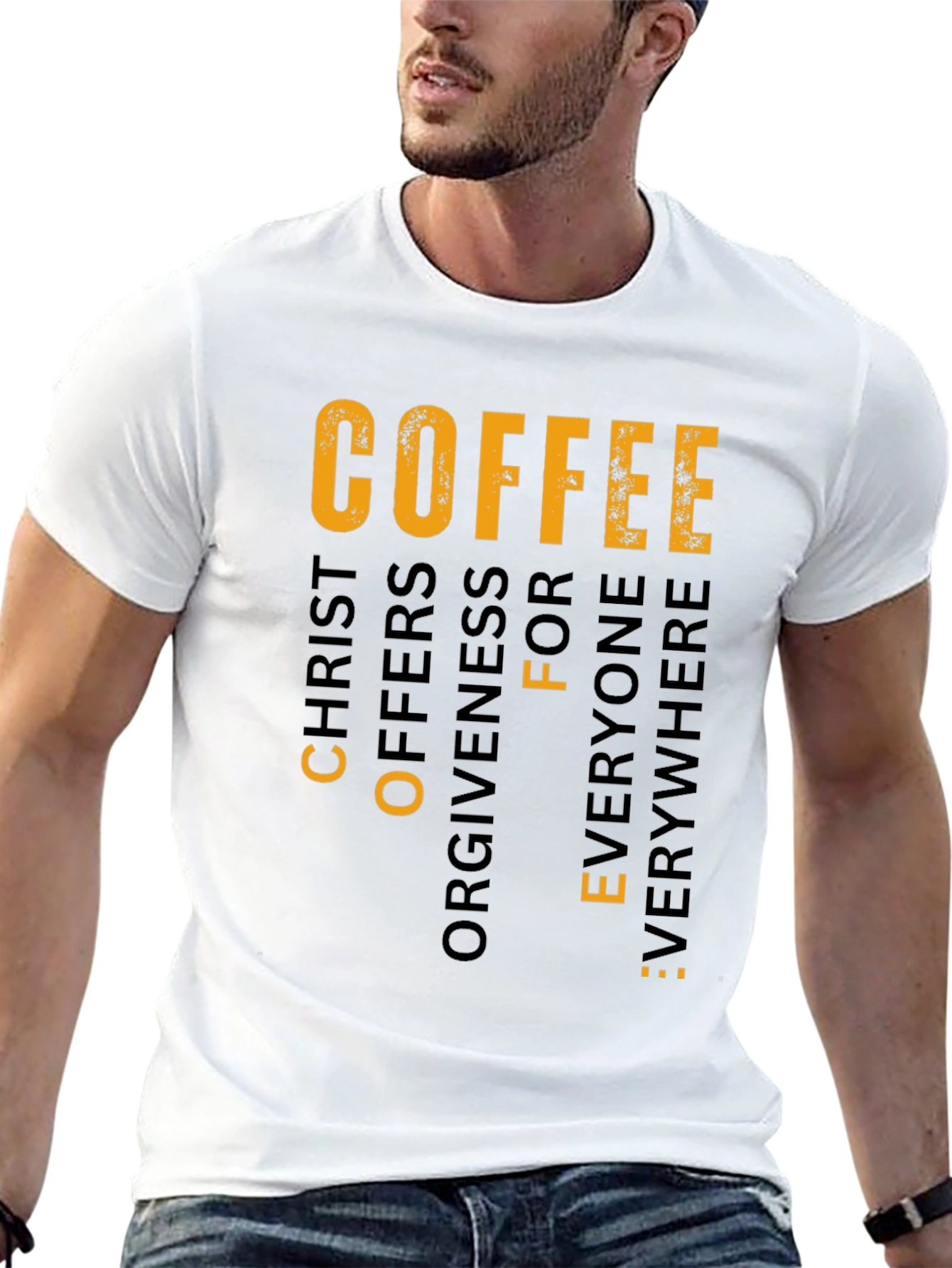 Coffee Christ Offers Forgiveness Graphic T-Shirt