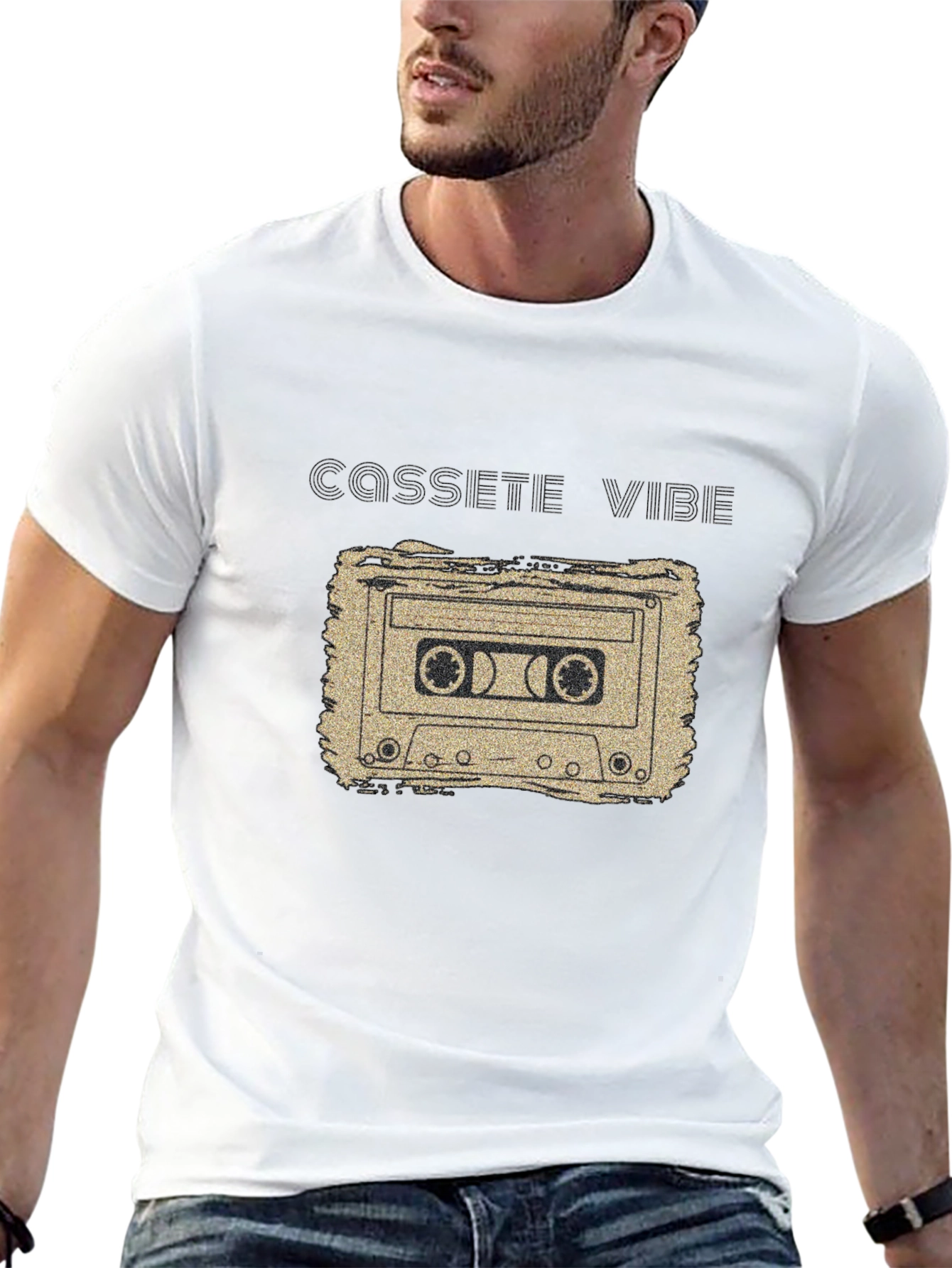 Cassette Vibe Black Graphic T-Shirt