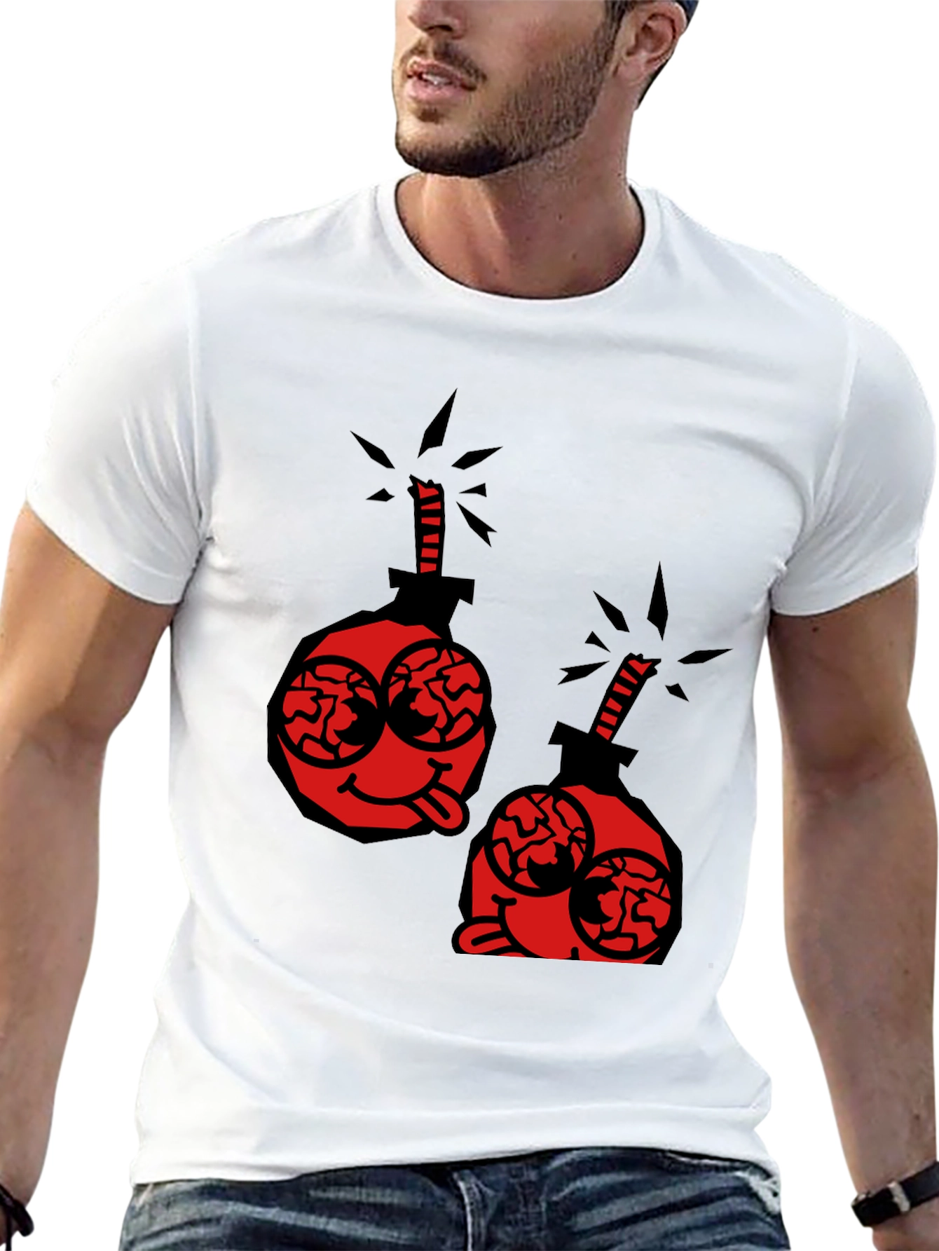 Cartoon Bomb Graphic Tee - Black