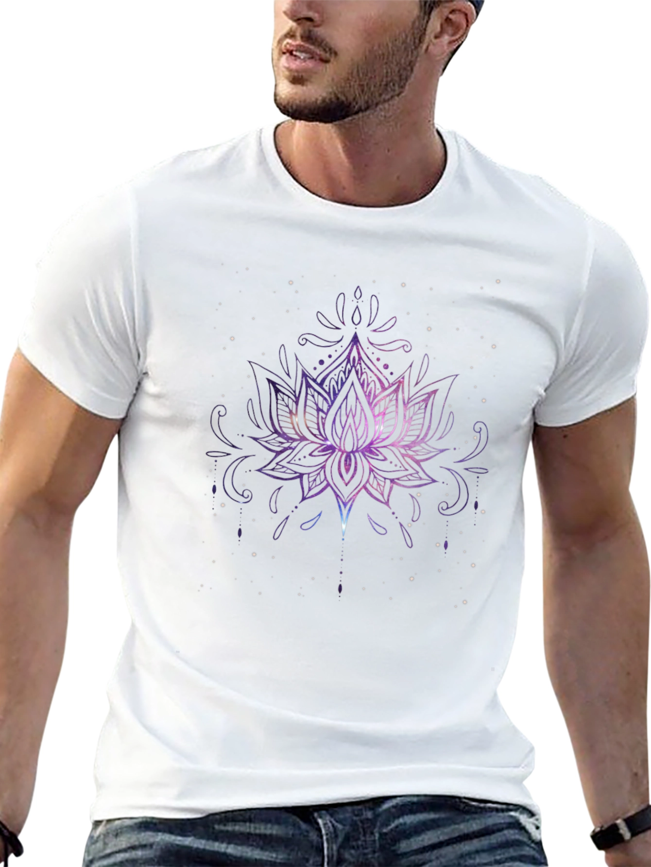 Galaxy Lotus Flower Graphic Tee