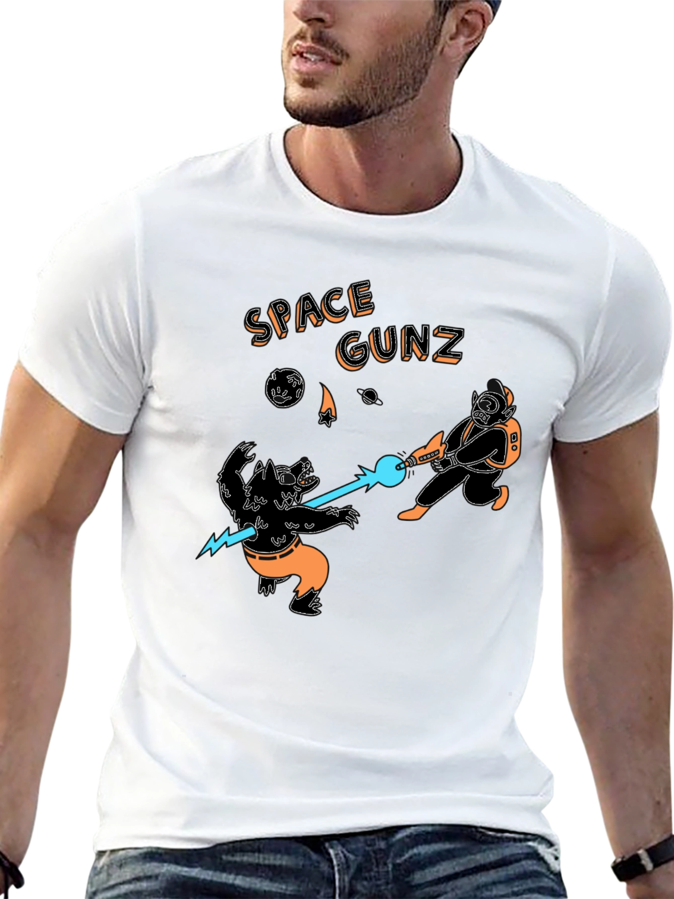 Space Gunz Graphic Tee - Sci-Fi Design