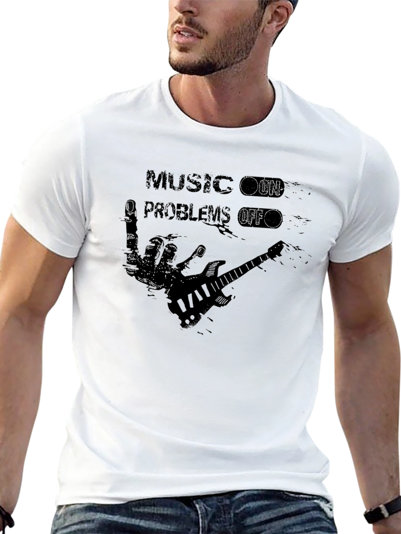 Music On Problems Off Graphic T-Shirt