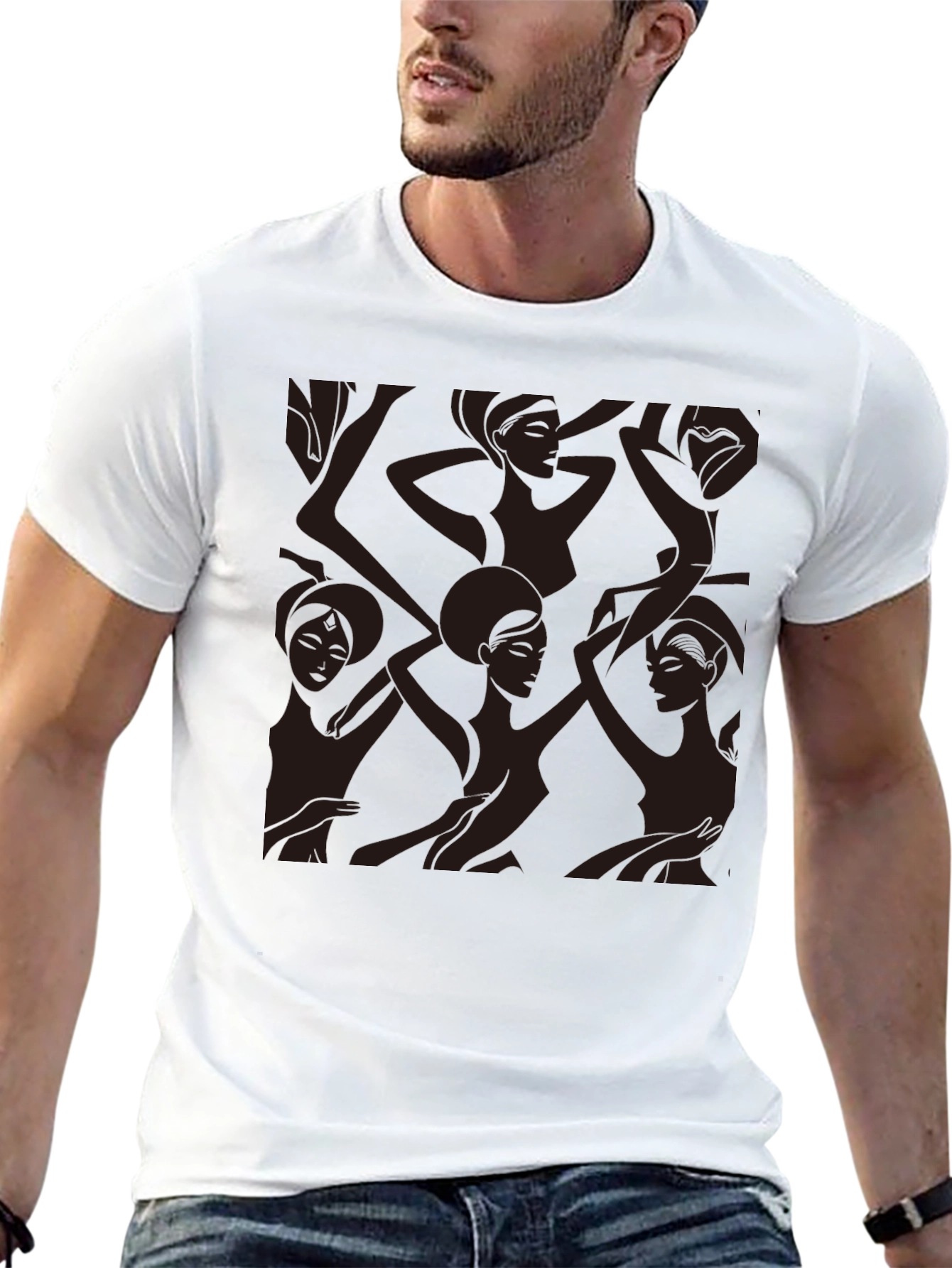 Modern Art Womens Graphic Tee - Black