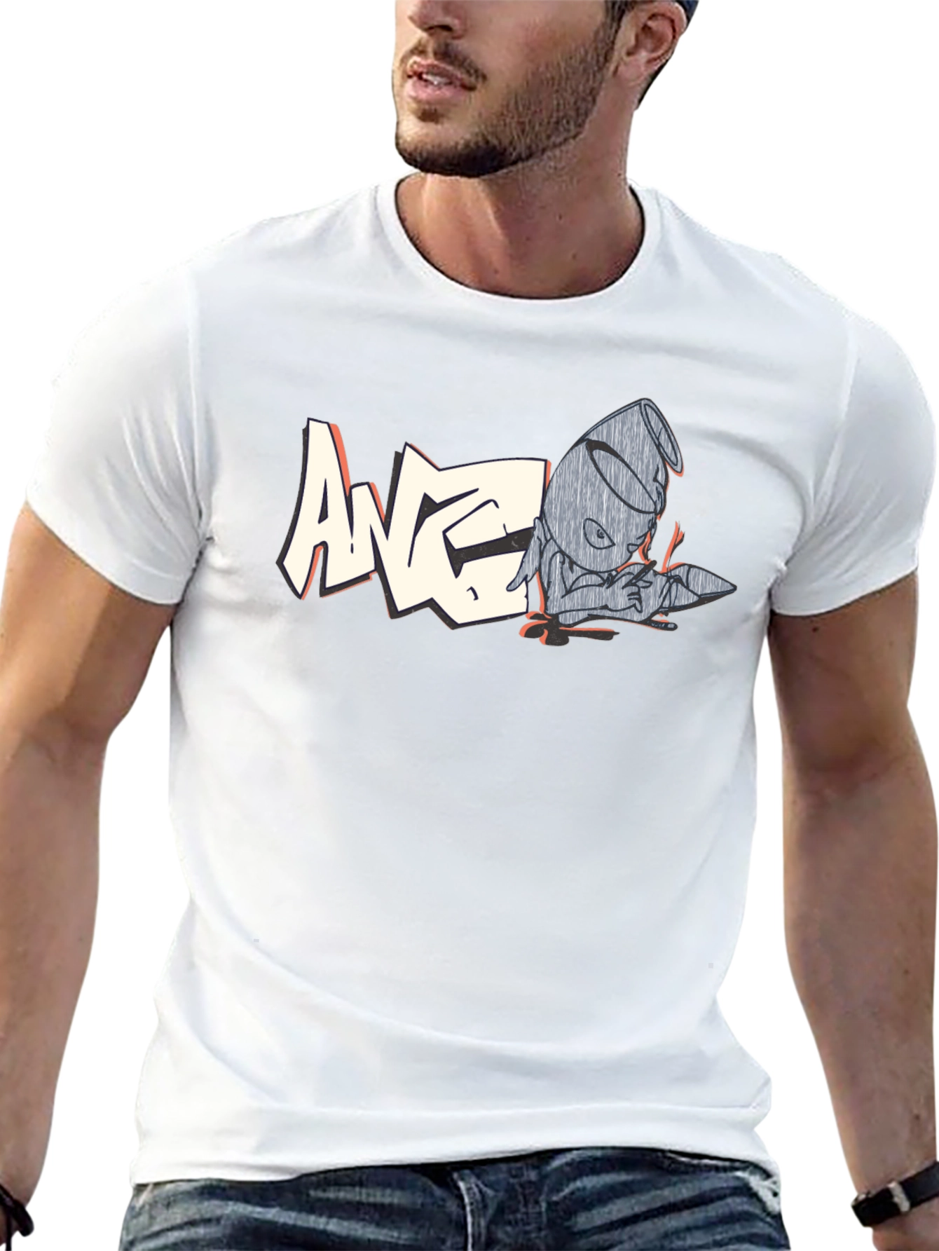 Graphic Black T-Shirt - Retro Cartoon Design