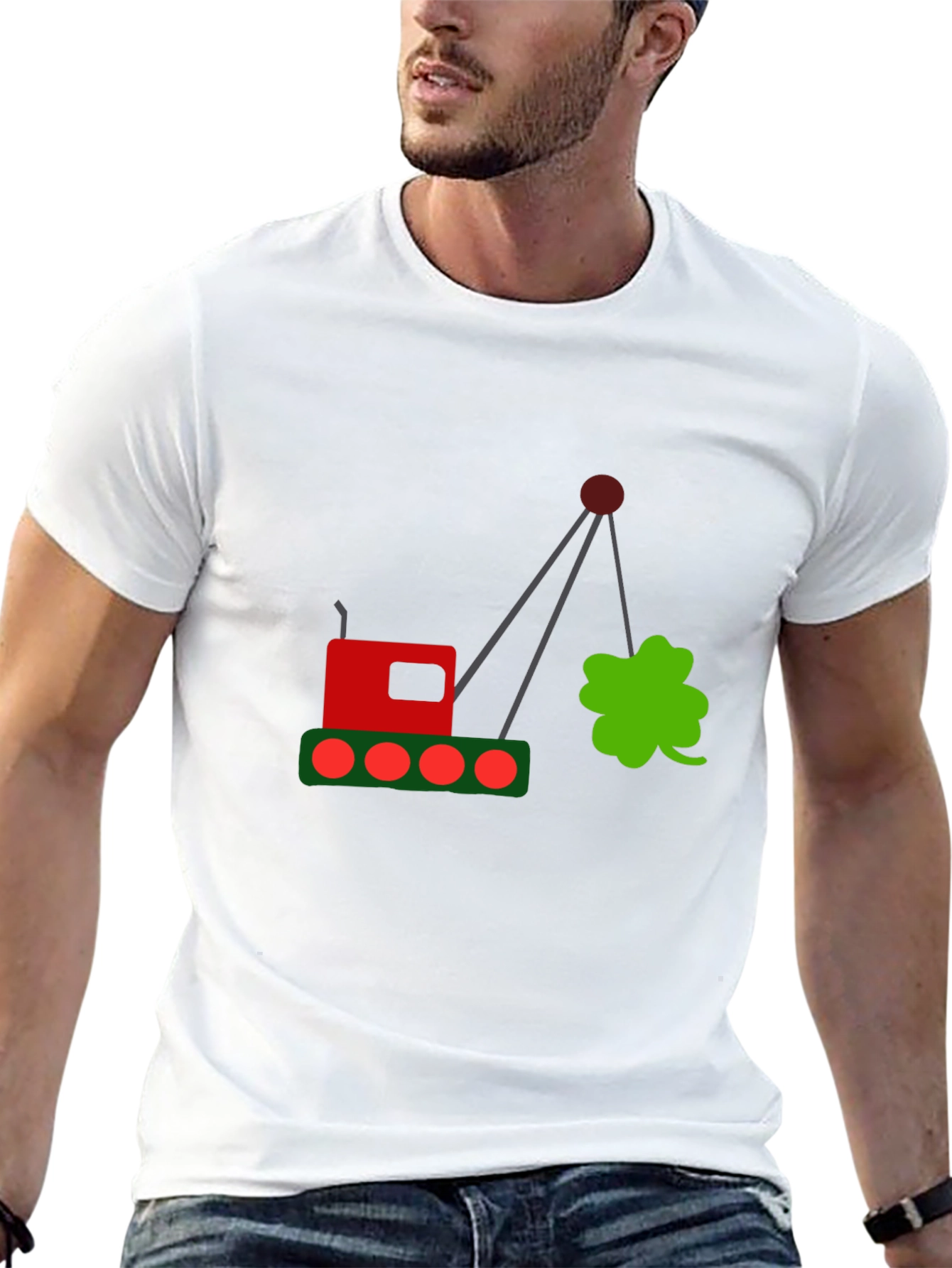 Lucky Clover Crane Graphic Tee - Black