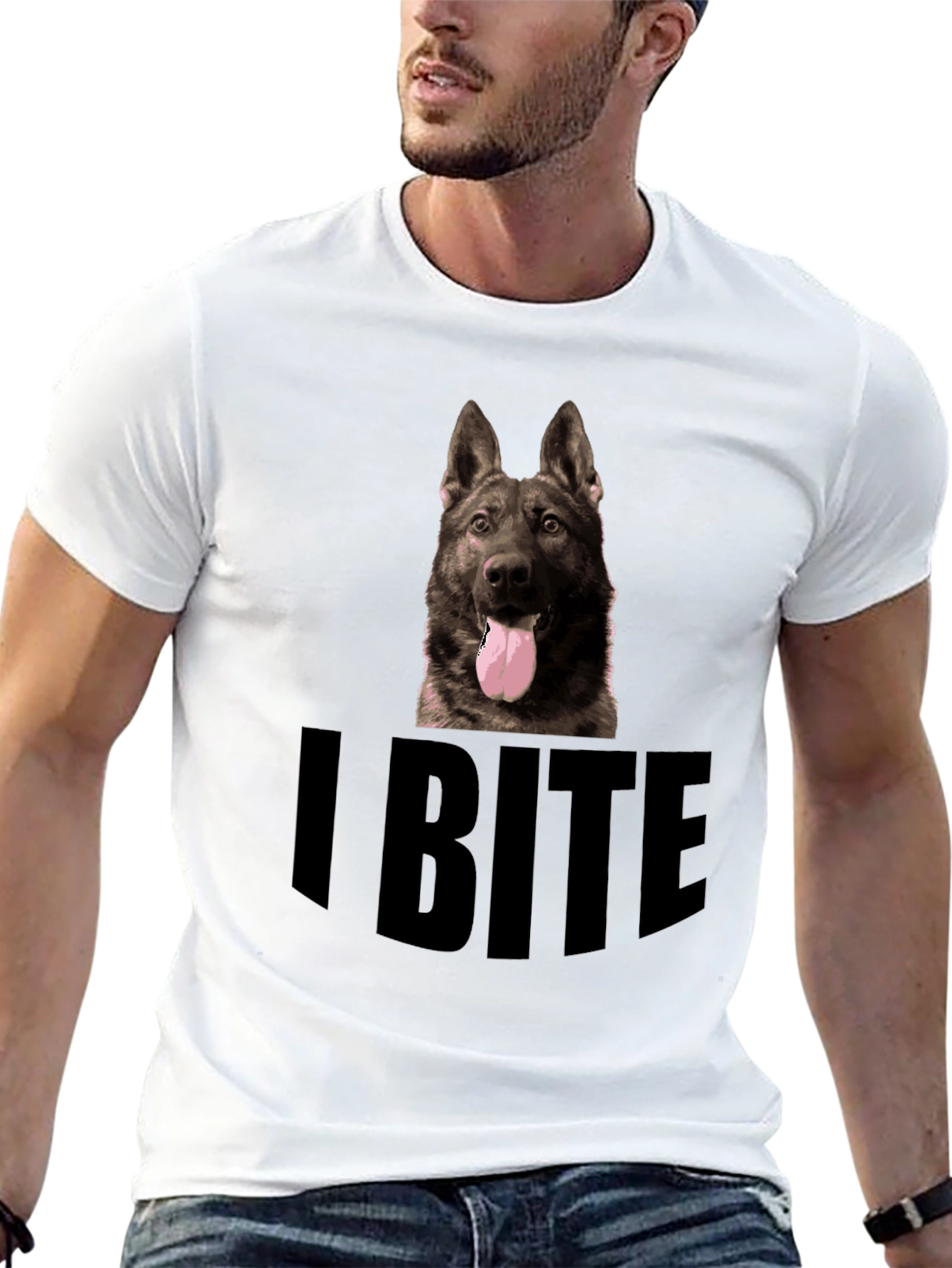 I Bite Dog Graphic Tee - Black