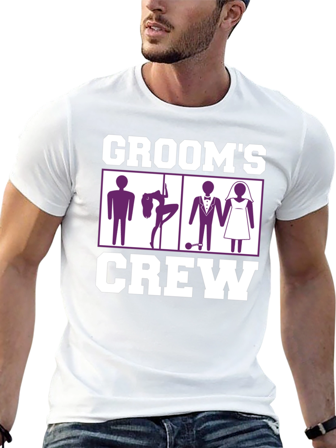 Grooms Crew Graphic Tee - Bachelor Party Fun