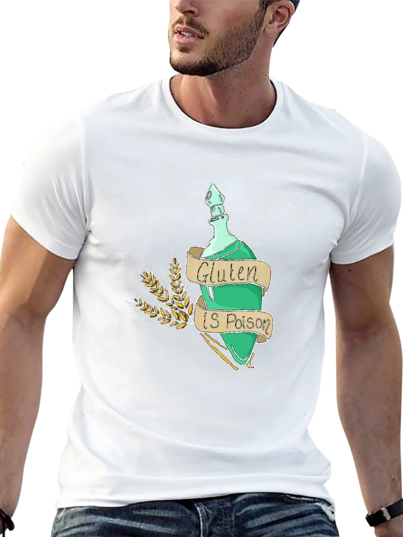 Gluten is Poison Graphic Tee - Novelty T-Shirt